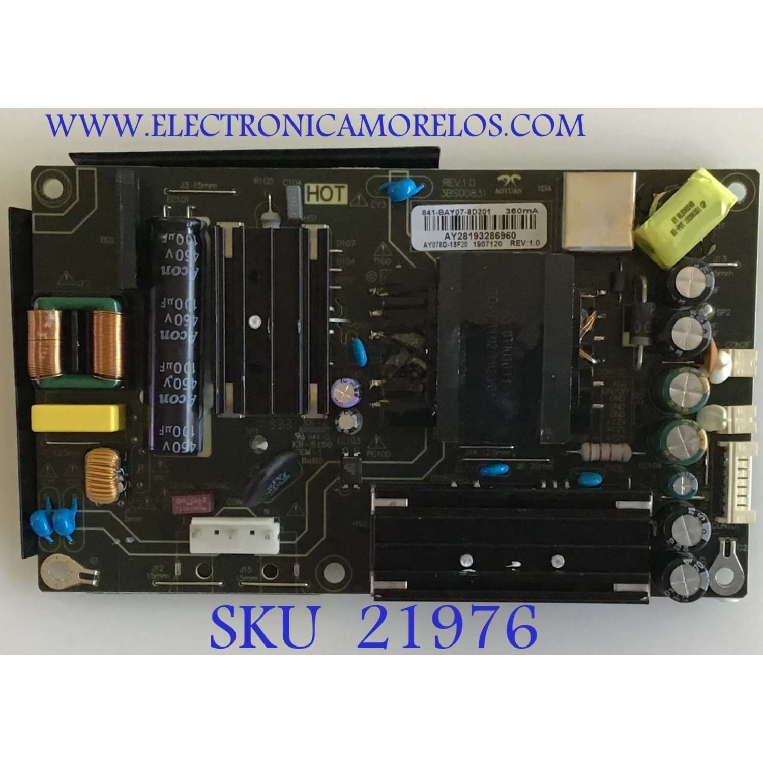FUENTE DE MONITOR VIOTEK / AY078D-1SF20 / 3BS00831 / 841-BAY07-8D201 / PANEL LSM340YP03-M04 / MODELO GNV34DB