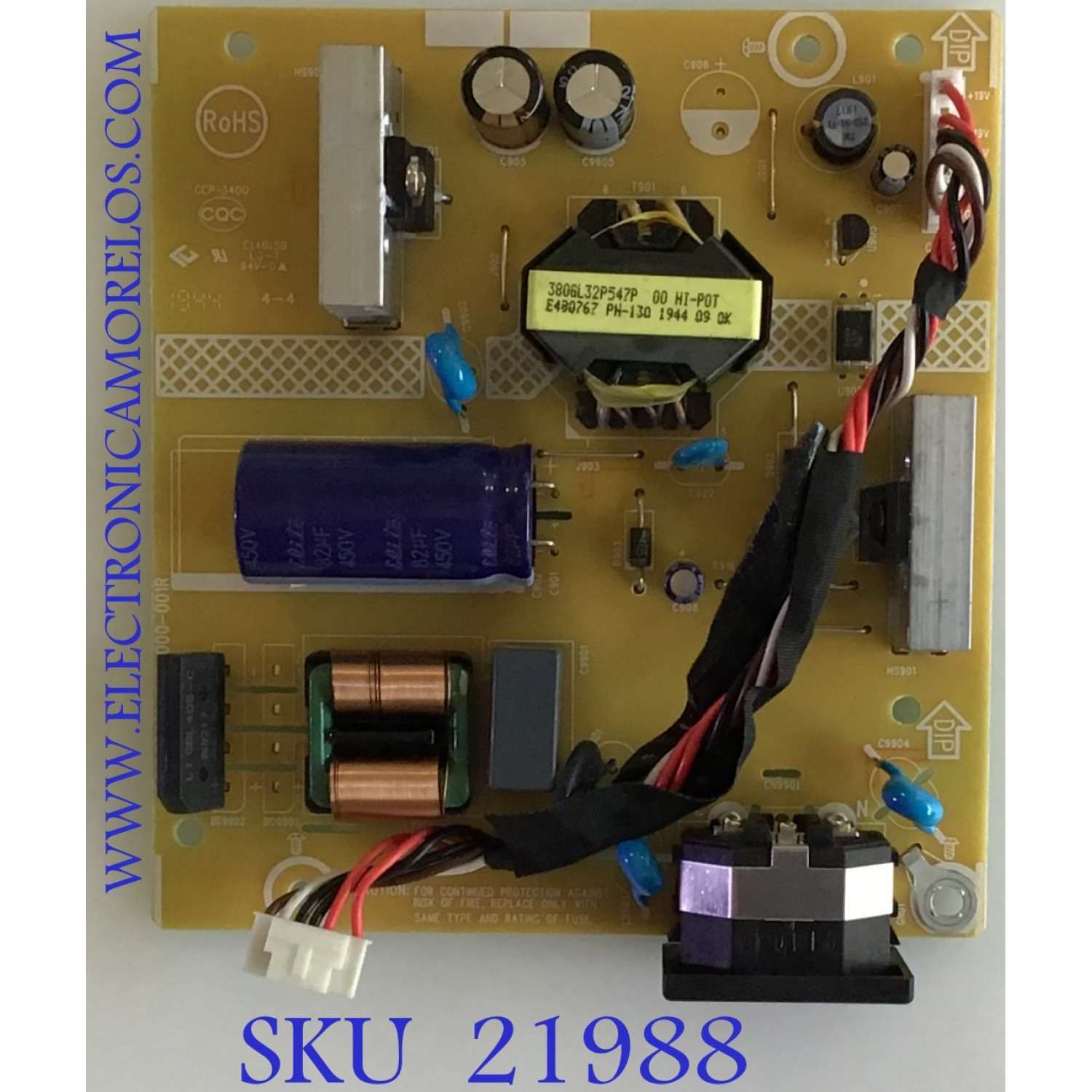 FUENTE PARA MONITOR MSI / C431GQXA / 715G8581-P03-000-001R / PANEL TPM236WF1-HP02.S REV:M02B / MODELO MAG241C