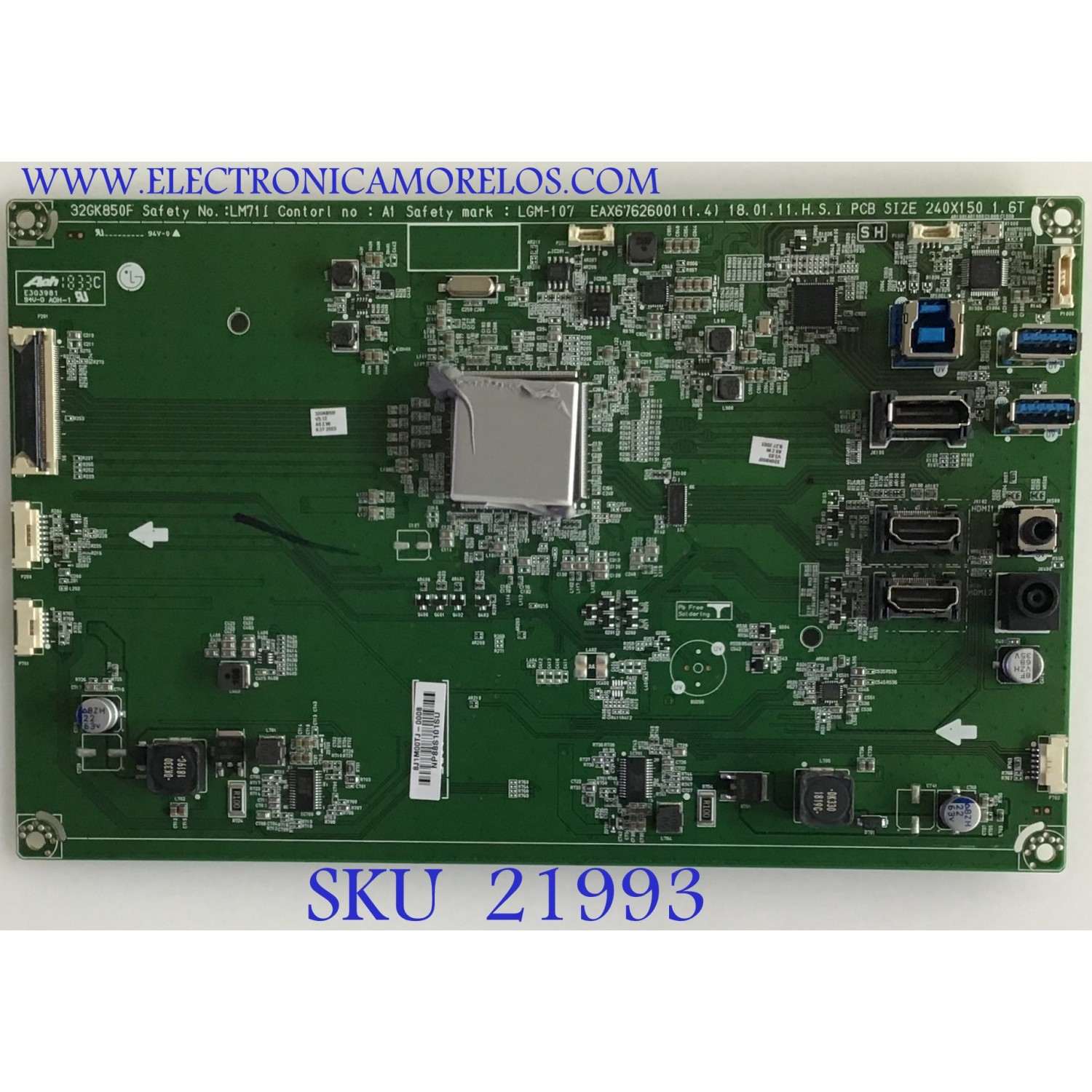 MAIN MONITOR LG / EAX67626001 / EAX67626001 (1.4) / 32GK850F / PANEL LGM315UK6 / MODELO 32GK850F-BB.AUSUJPN