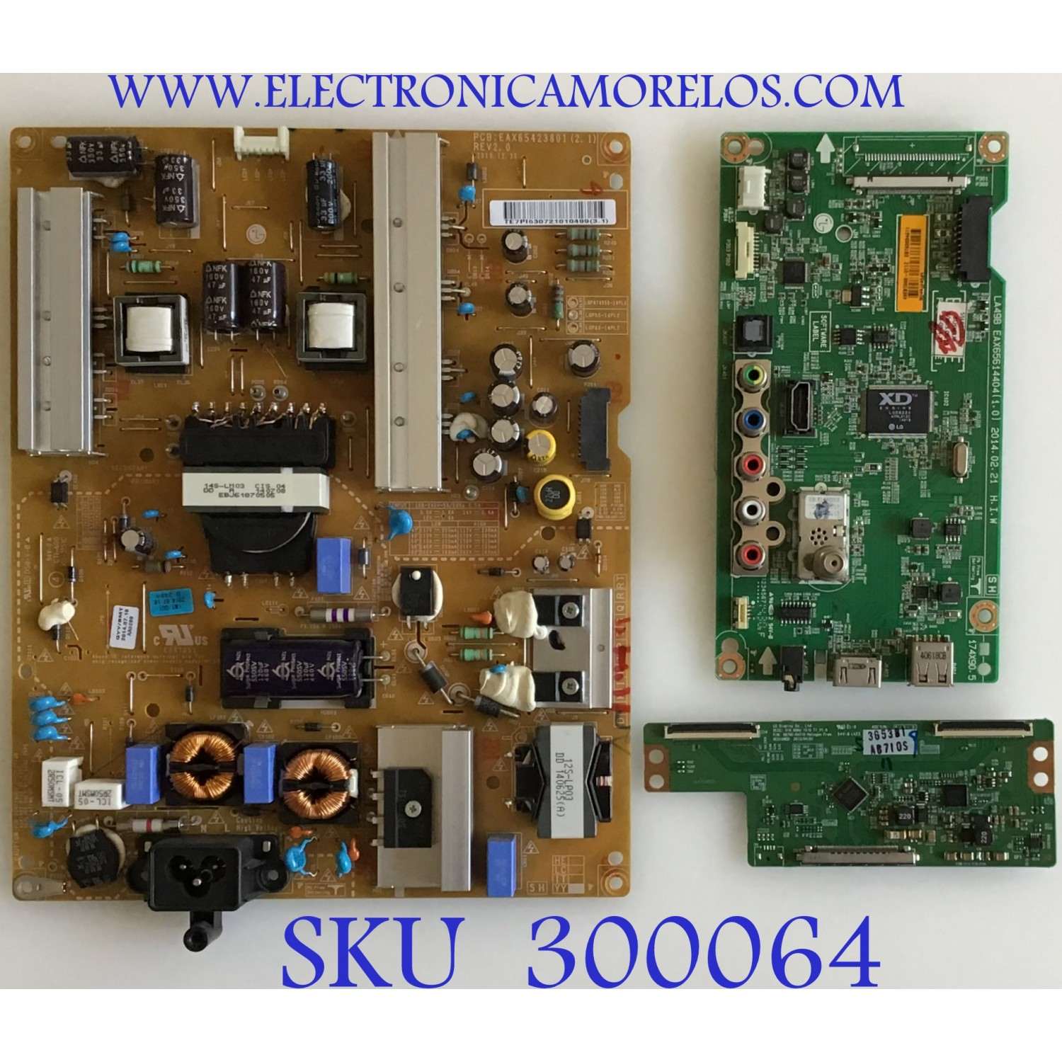 KIT DE TARJETAS  LG / MAIN EBT63034611 / EAX65614404(1.0) / FUENTE EAY63072101 / LGP55-14PL2 / T-CON 6871L-3653B / 6870C-0471D / PANEL LC550DUE (FG)(A6) / MODELO 55LB5550-UY.BUSWLJR