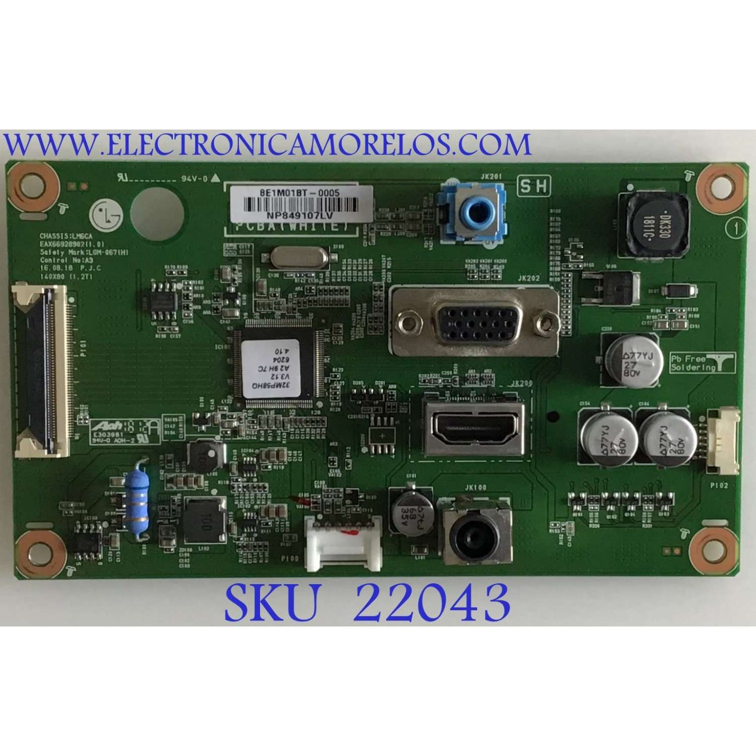 MAIN MONITOR LG / EAX66928902 / EAX66928902(1.0) / NP849107LV / PANEL LGM320EB41 / MODELO 32MP58HQ-PB.AUSEJVN