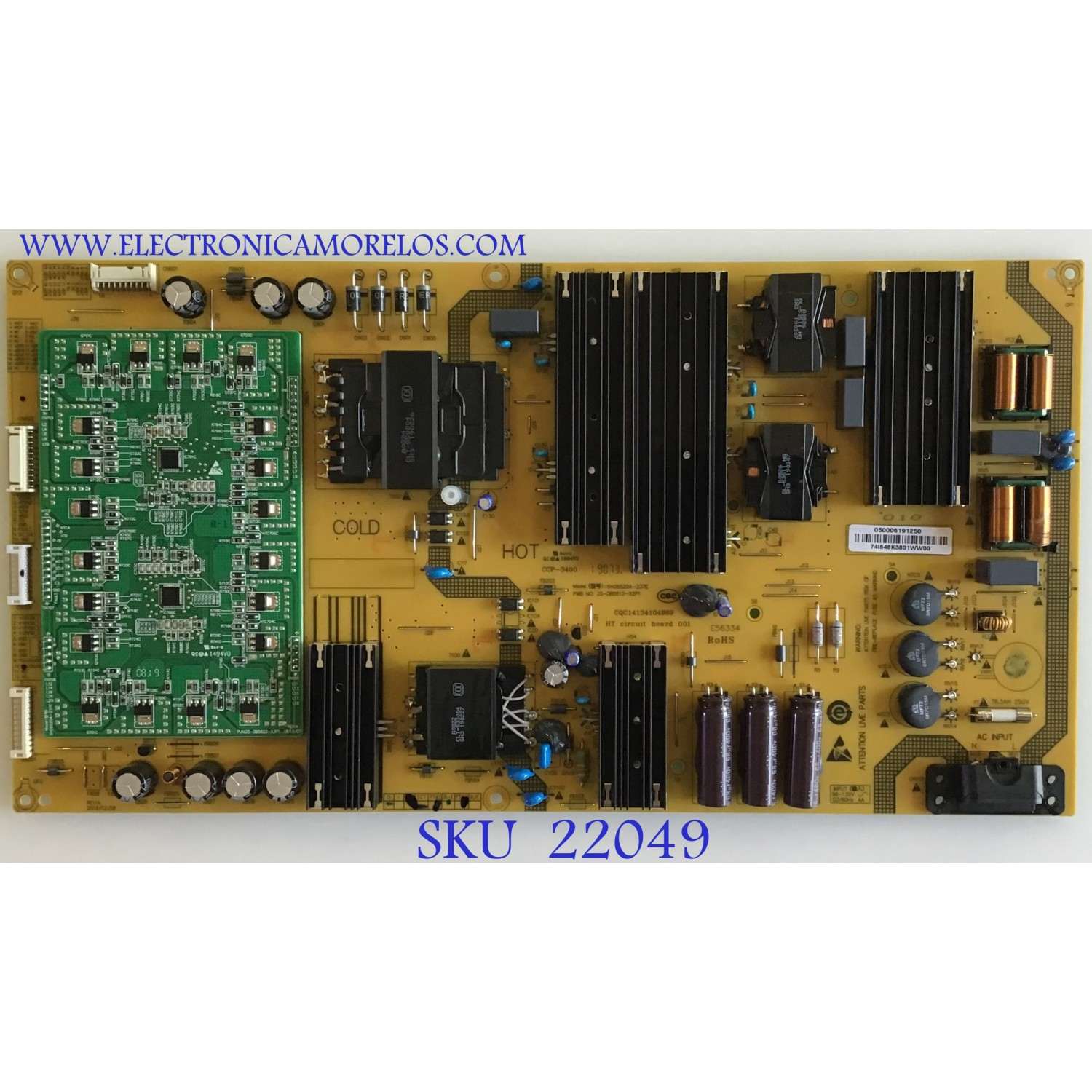 FUENTE DE PODER PARA TV VIZIO QUANTUM 4K UHD HDR SMART TV / NUMERO DE PARTE 0500-0619-1250 / 050006191250 / 25-DB5612-X2P1 / SHG6520A-237E / CQC14134104969 / PANEL T650QVN07.9 / MODELO M657-G0 / M657-G0 LAUAQD / M657-G0 LAUAQDKV