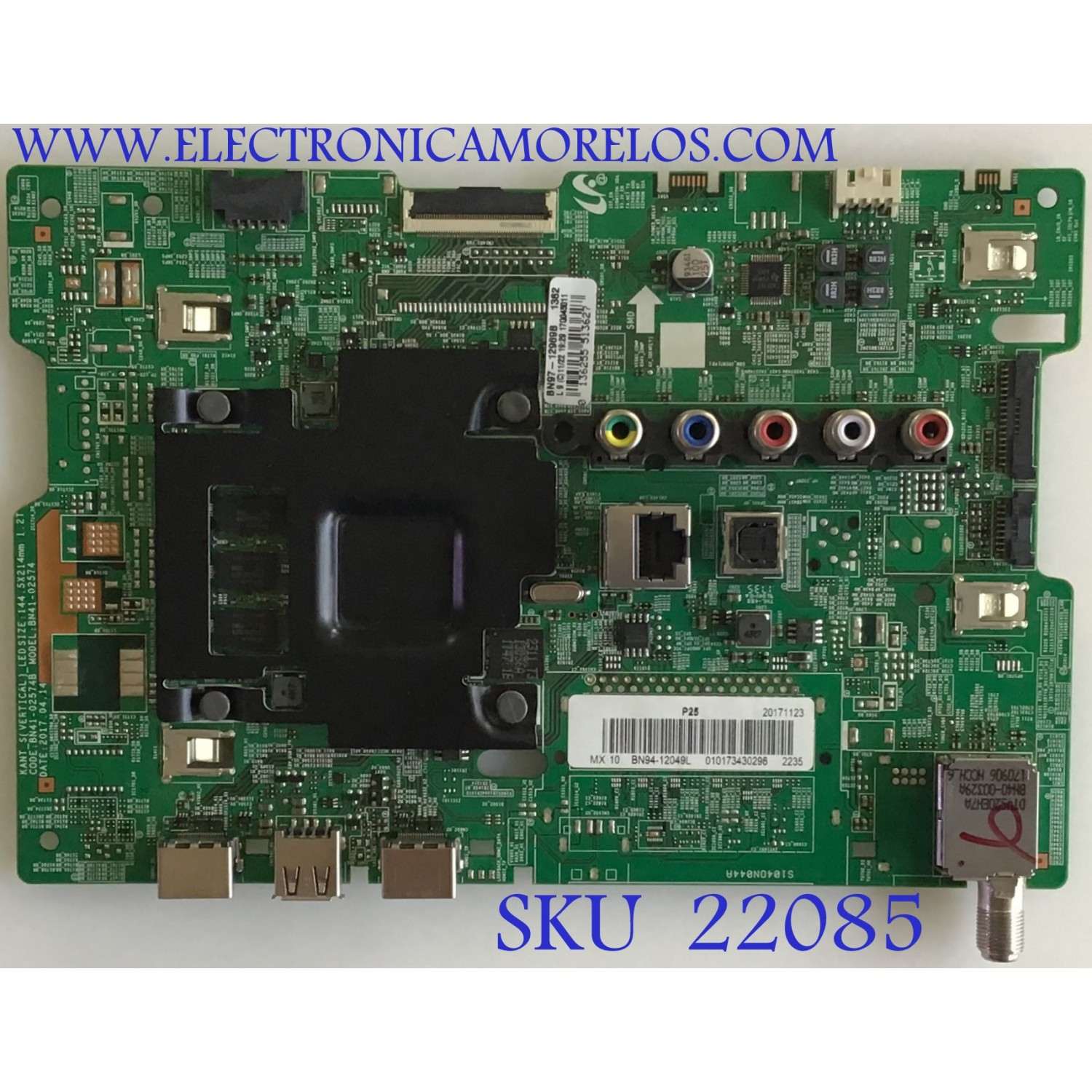 MAIN ORIGINAL PARA TV SAMSUNG / NUMERO DE PARTE BN94-12049L / BN41-02574B / BN97-12969B / PANEL CY-JM050BGABIV / DISPLAY T500HVN09.2 / MODELO UN50M5300AFXZA / UN50M5300AFXZC