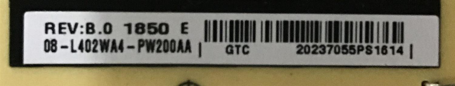 FUENTE DE PODER TCL / 08-L402WA4-PW200AA / 40-L402H8-PWB1CG / PANEL LVU750NDBL AD9W00 / MODELO 75S423 / 75S425 LBAA - Imagen 3