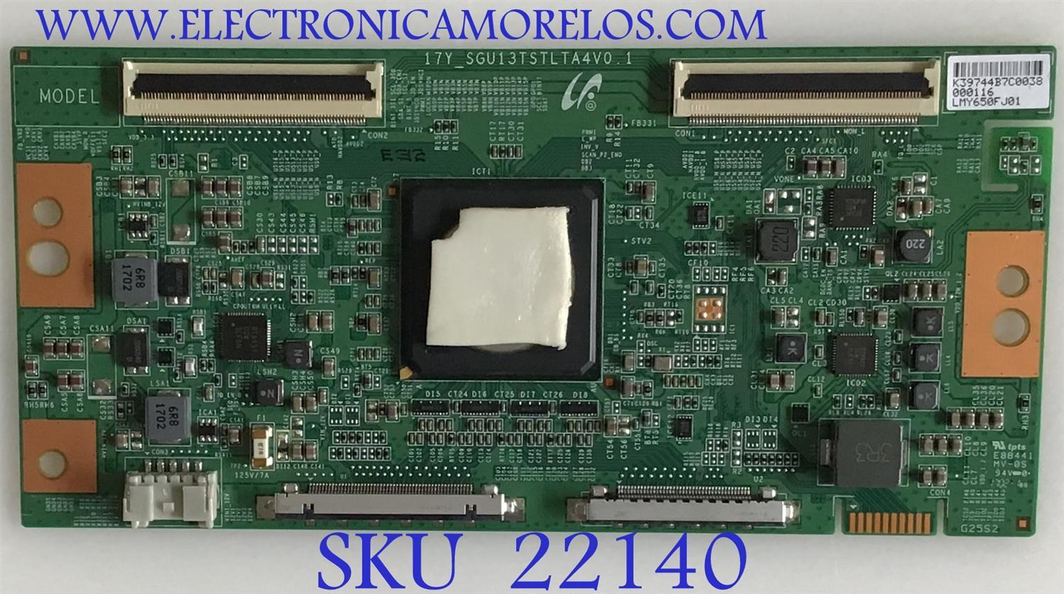 T-CON SONY / LJ94-39744B / 17Y_SGU13TSTLTA4V0.1 / 39744B / PANEL YD7S650DND01B / MODELOS XBR-65X900E / XBR-65X905E / XBR-65X907E