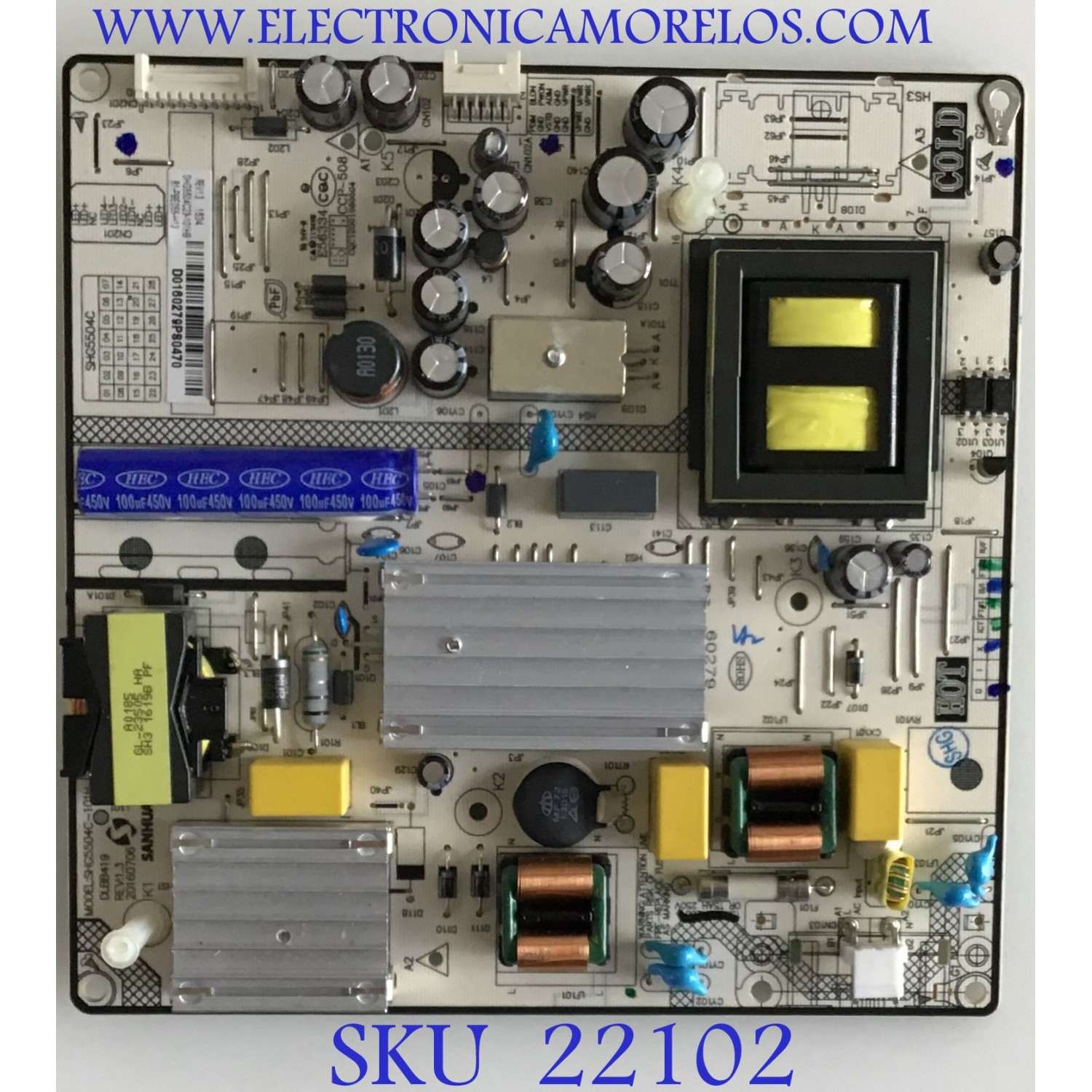 FUENTE DE PODER HITACHI / 81-PBE055-H13 / SHG5504C23 / SHG5504C-101H / DLBB419 / 20160706