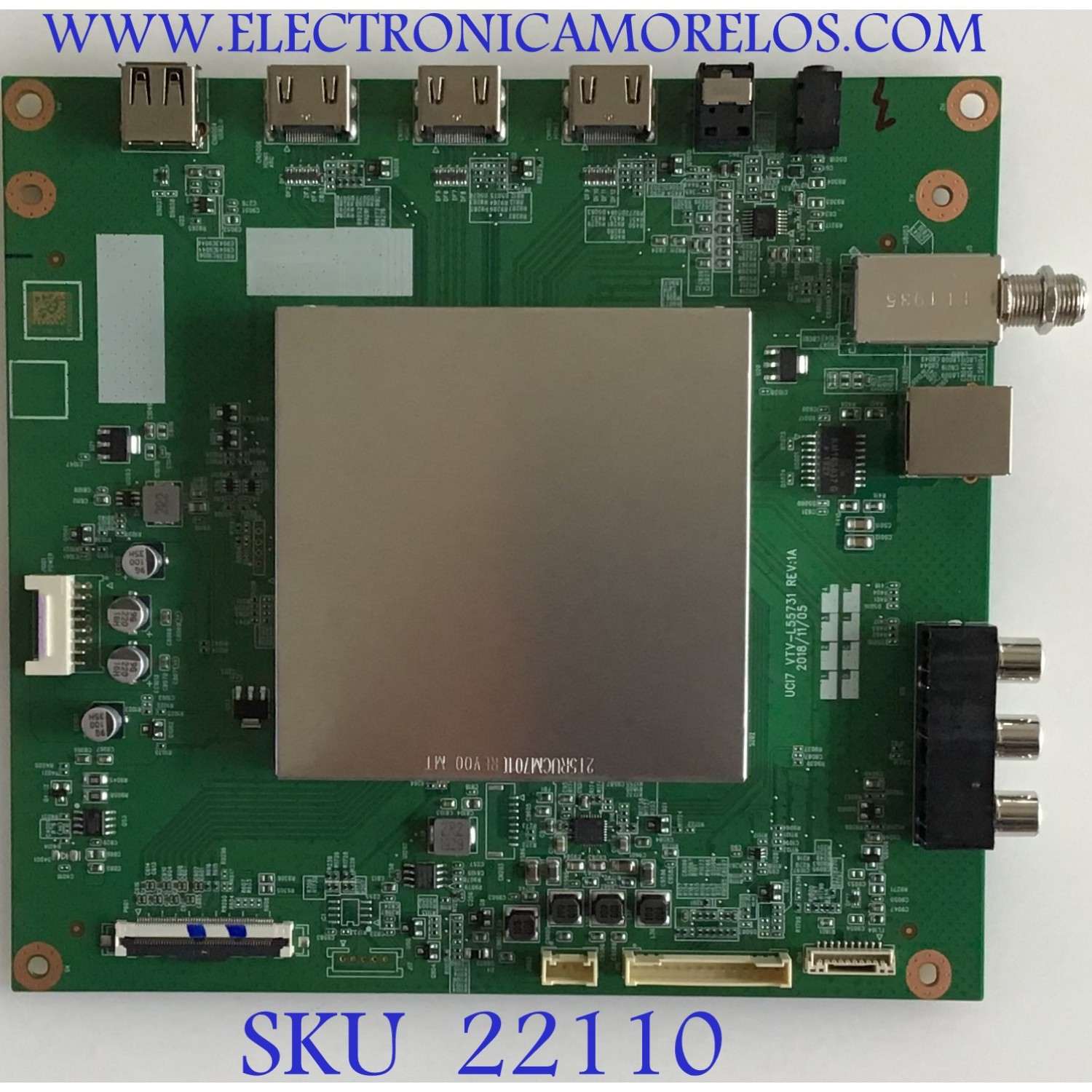 MAIN TOSHIBA / 631V0G00430 / 691V0G00430 / UCI VTV-L55731 REV:1A / 2992G / PANEL U500DU01 TW107 REV:CD1.AA / DISPLAY V500U2-T01 / MODELO 50LF711U20