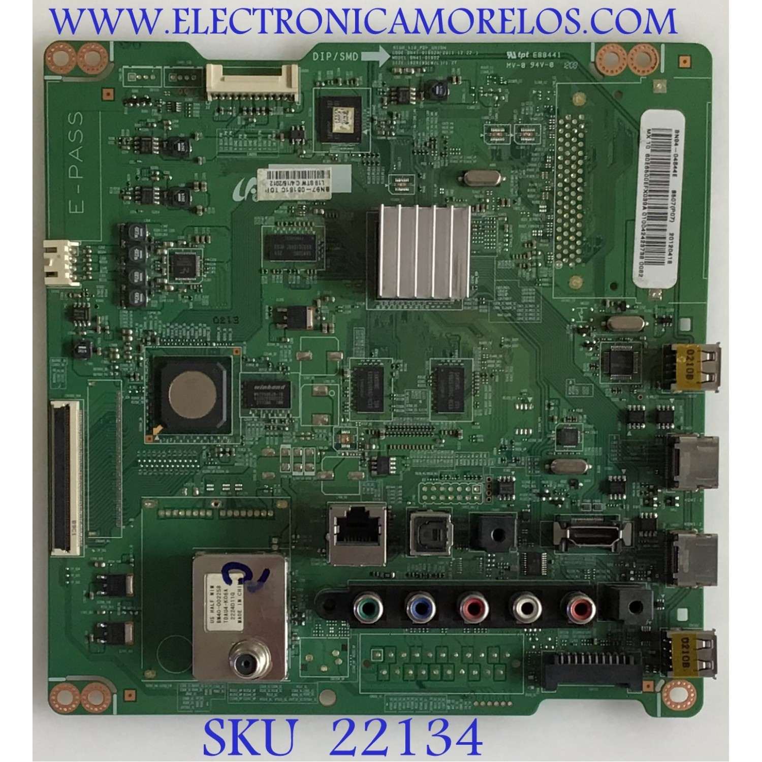 MAIN SAMSUNG / BN94-04644E / BN41-01802A / BN97-05181C / PANEL S60FH-YD01 / MODELO PN60E6500EFXZA TW02