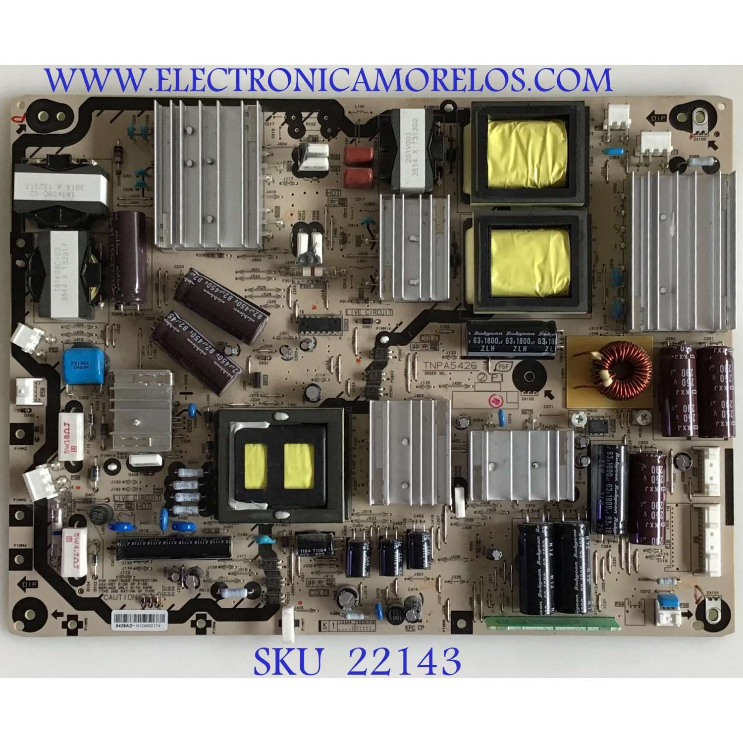 FUENTE DE PODER PANASONIC / TXNP11QJUE / TNPA5426 / 5426AD / PANEL MC127FJ1431 / MODELO TC-P50GT30