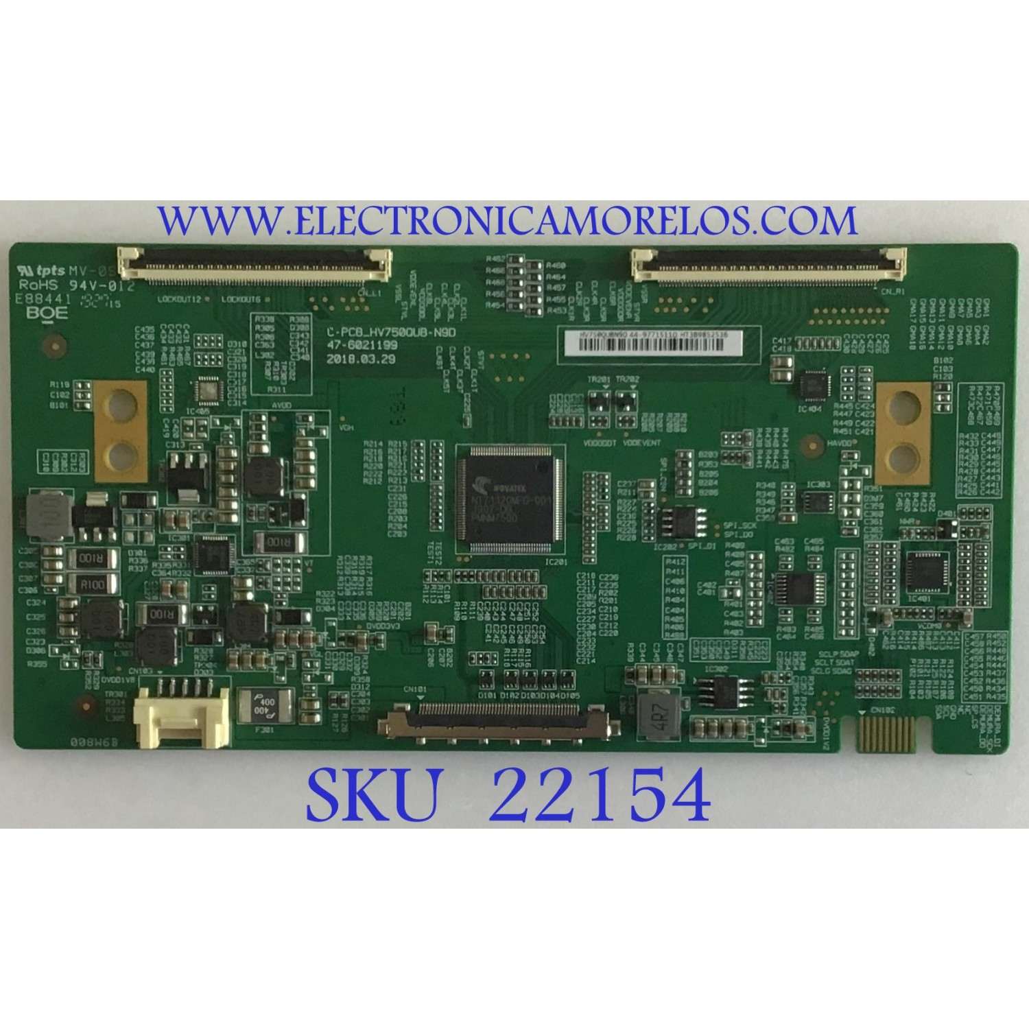 T-CON PARA TV LG / NUMERO DE PARTE 44-9771511O / 47-6021199 / HV750QUBN9D / 44-97715110 / C-PCB_HV750QUB-N9D / DISPLAY HV750QUB-N9D / MODELOS 75UM6970PUB / 75UM6970PUB.BUSGLJR / 75UM6970PUB.BUSGLOR / 75UN8570PUC / 75UN8570PUC.BUSWLKR