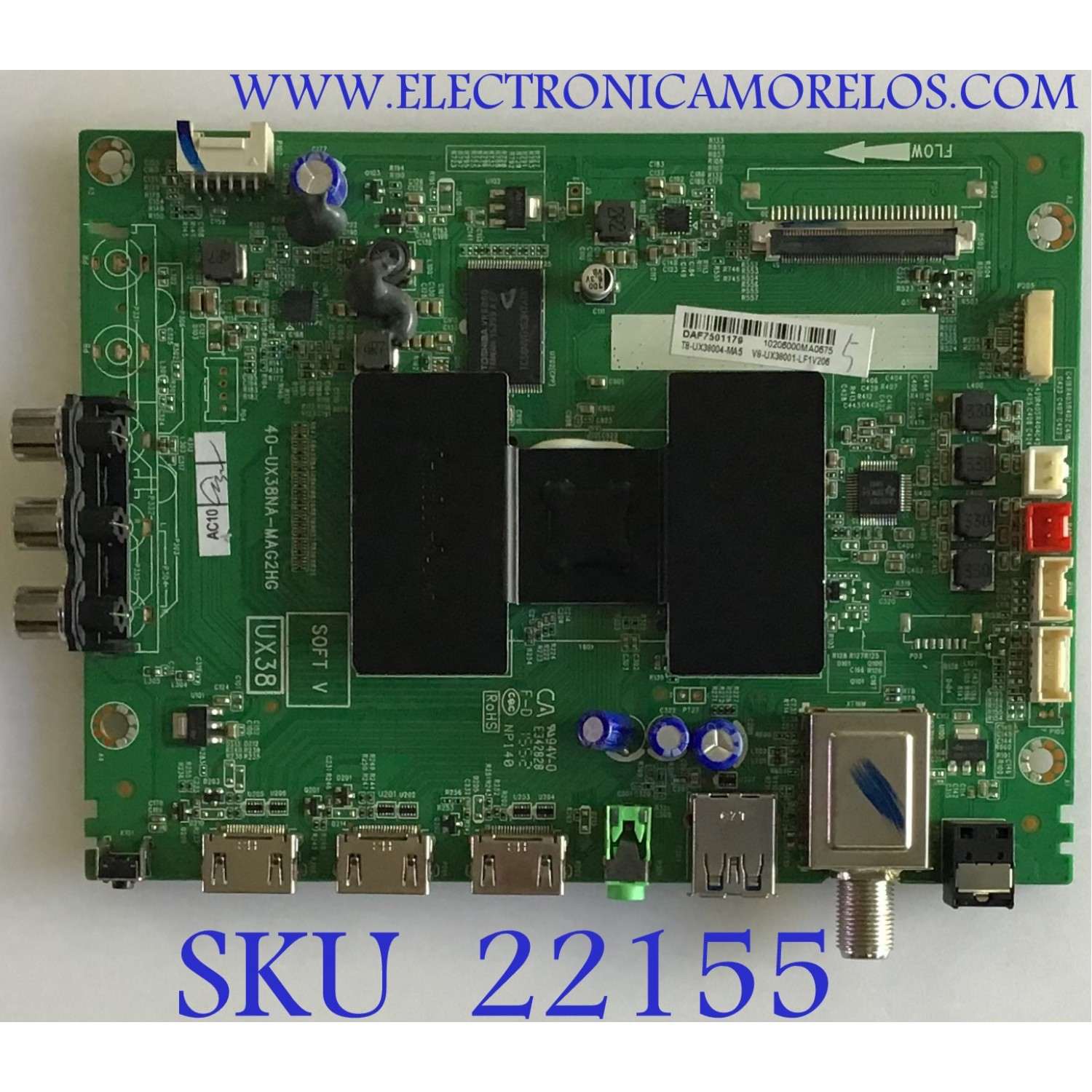 MAIN INSIGNIA / T8-UX38004-MA5 / 40-UX38NA-MAG2HG / V8-UX38001-LF1V206 / PANEL LVF480SSDX E6 V6 / MODELO NS-48DR510NA17