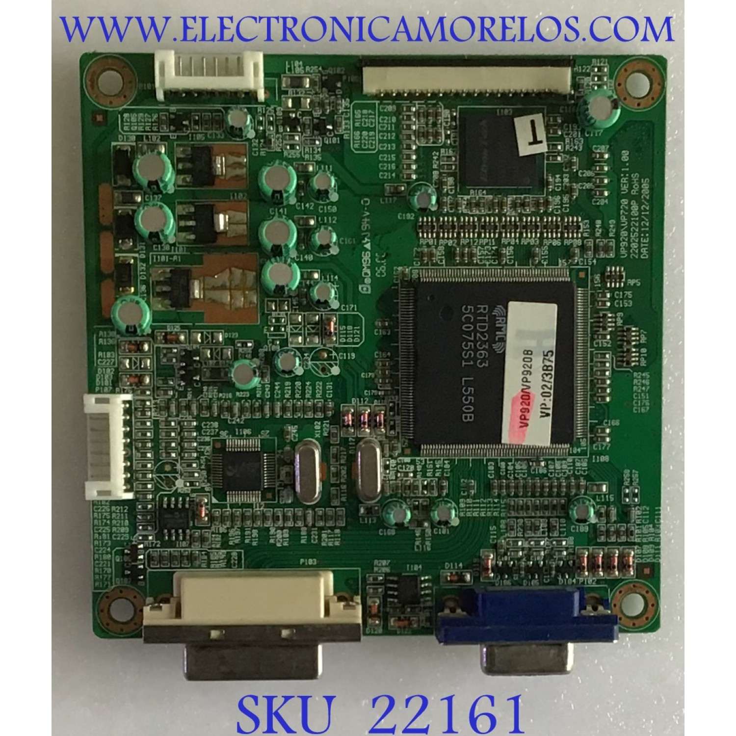 MAIN VIEWSONIC / 6201-7998907101 / 2202522100P / VP920 / VP720 / T0000-K63422-4700-02650 / MODELO VP920B