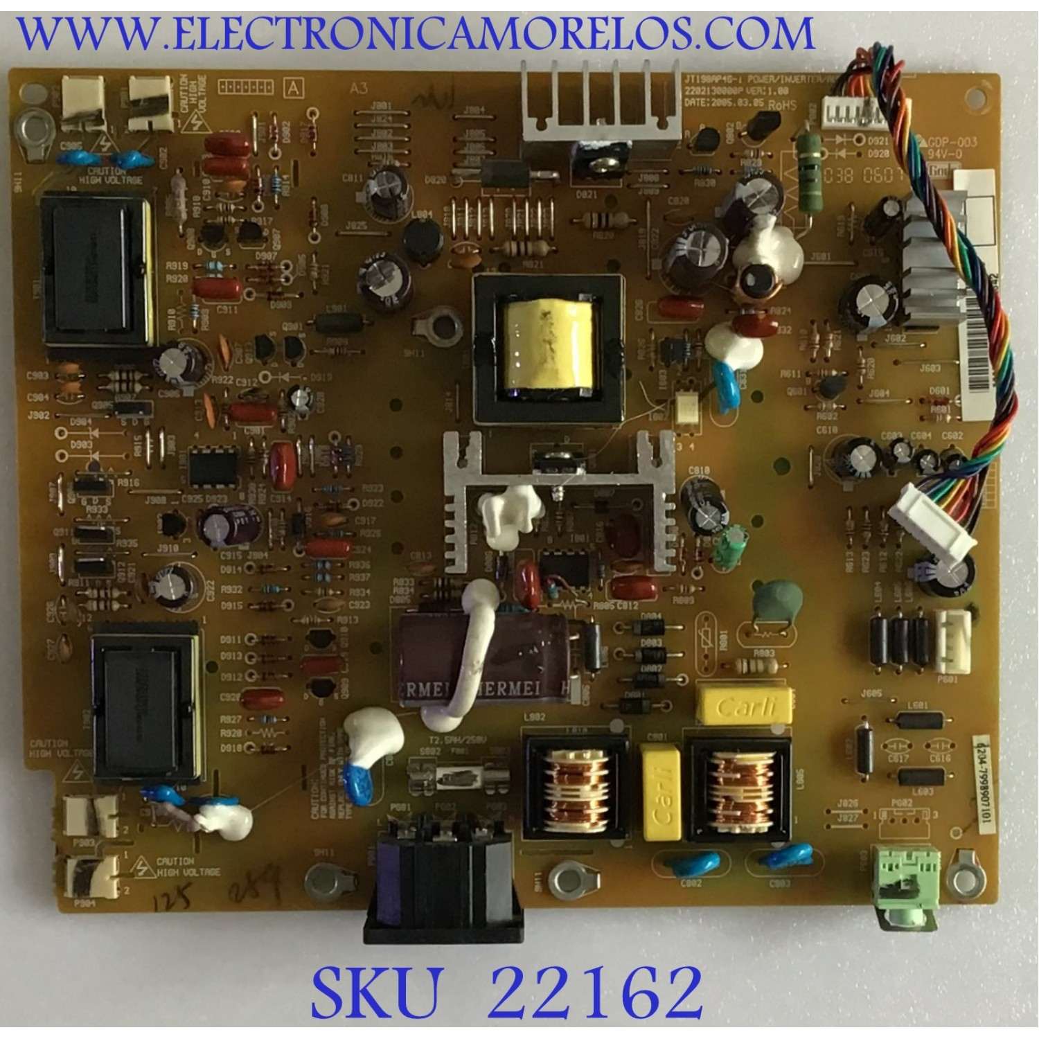 FUENTE DE PODER PARA TV VIEWSONIC / B-00004571 / 2202130000P / 6204-7998907101 / JT198AP46-1 / GDP-003 / T0000 K63424 10 02342 / MODELO VS10929-1W