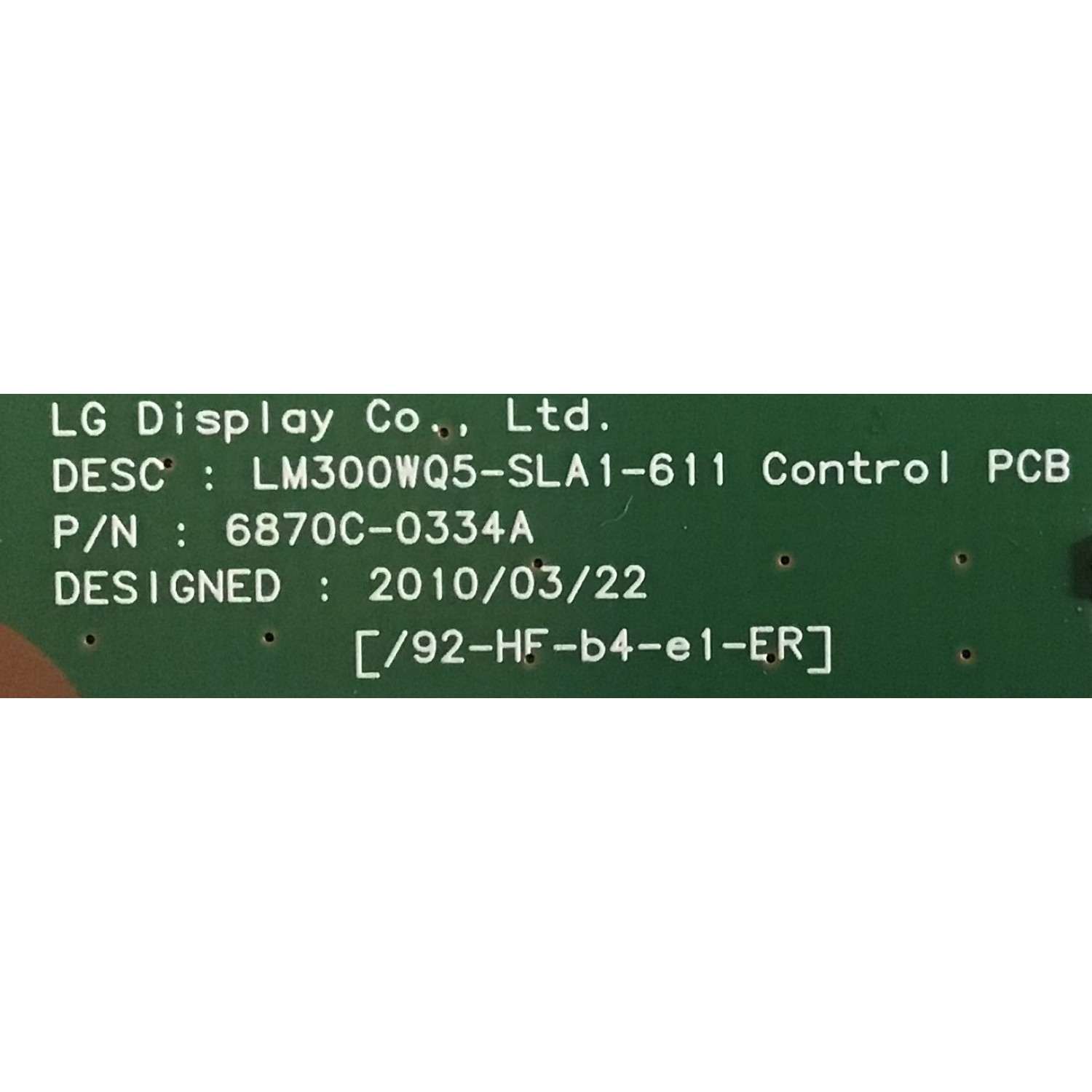 T-CON PARA MONITOR DELL / 6871L-2267A / 6870C-0334A / 2267A / LM300WQ5-SLA1 / PANEL LM300WQ5 (SL)(A1) / MODELO U3011T - Imagen 3
