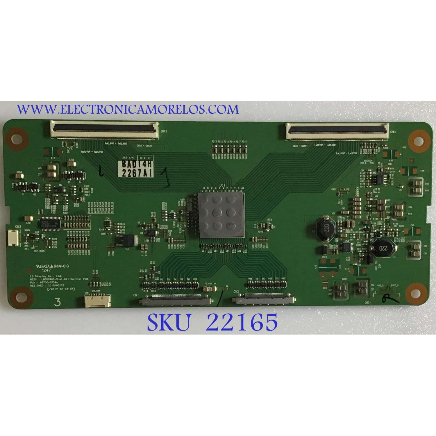 T-CON PARA MONITOR DELL / 6871L-2267A / 6870C-0334A / 2267A / LM300WQ5-SLA1 / PANEL LM300WQ5 (SL)(A1) / MODELO U3011T