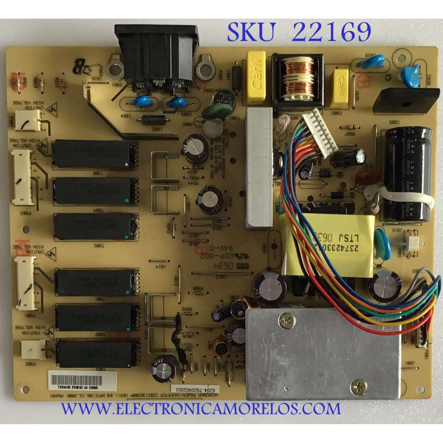 FUENTE DE PODER PARA MONITOR VIEWSONIC / 6204-7920902001 / 2202136300P / VG2030WM / GDP-002 / T8604 05 K69593 34 02885 / MODELO VX2035WM VS11435