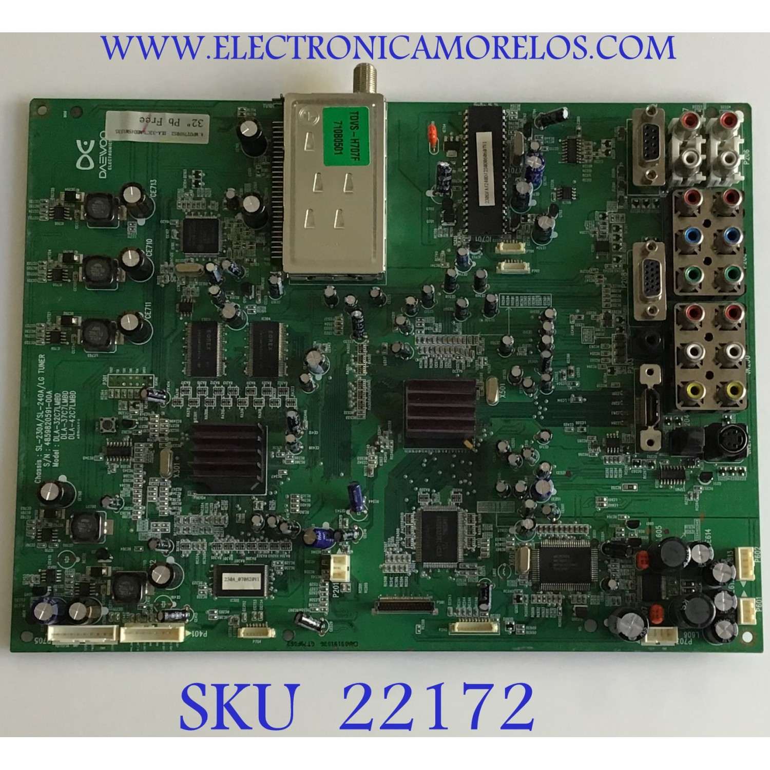 MAIN DAEWOO / A.MPGT79F052 / DLA-32C7LMBD / 4859820591-00A / PANEL LC320W01 (SL)(A1) / MODELO DLA-32C7