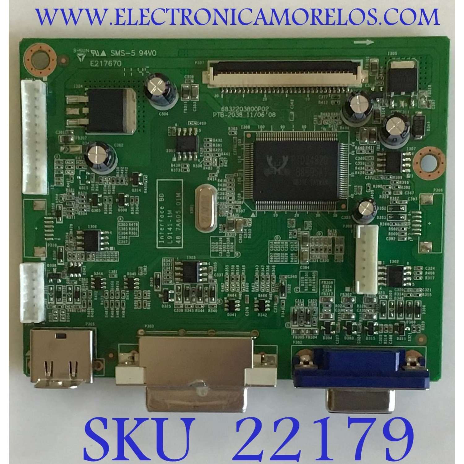 MAIN PARA MONITOR ACER / 65.7DZ8Z1.018 / 48.7A605.01M / 19590981 / L9141-1M / PANEL M236H1-L01 REV.C2 / MODELO G245HHQ