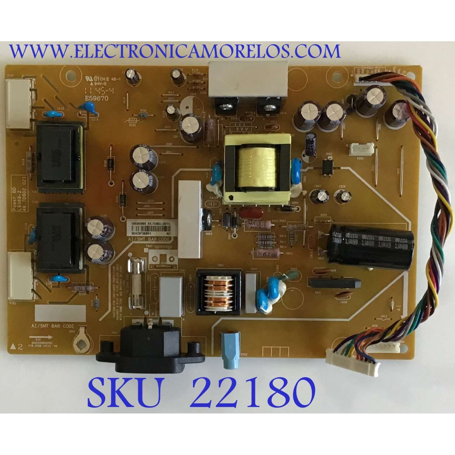 FUENTE DE PODER PARA MONITOR ACER / 55.7D802.001G / 48.7D602.021 / 19590985 / L9389-2 / PANEL M236H1-L01 REV.C2 / MODELO G245HHQ