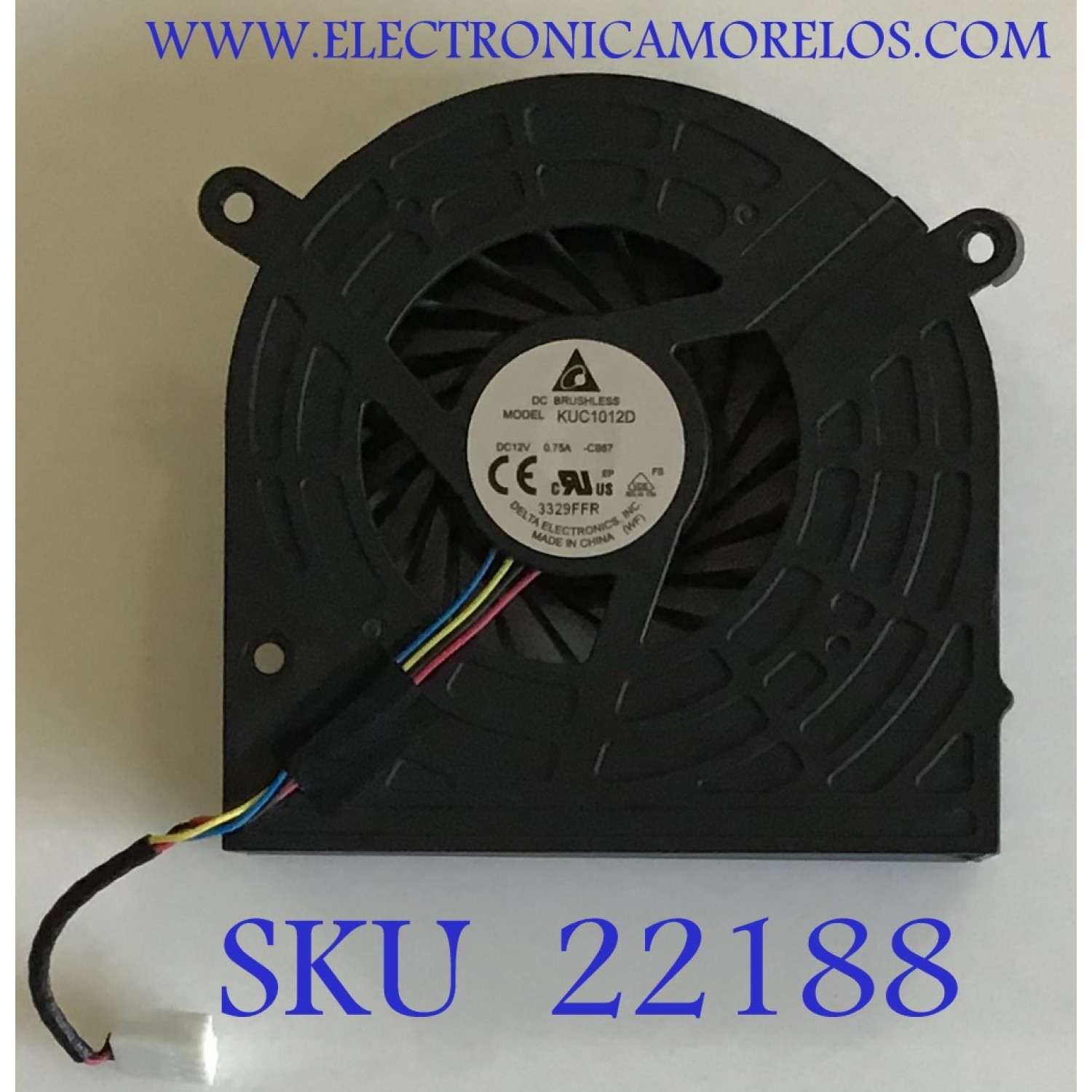 VENTILADOR PARA MONITOR DELL / KUC1012D / 1323-00G5000 / DC12V - 0.75A / PANEL LTM230HL08 / MODELO TPC-W012