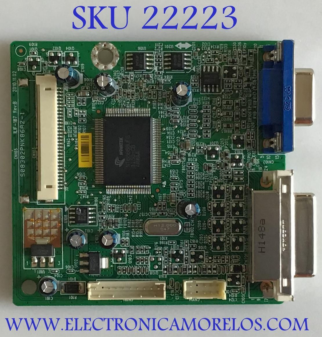 MAIN PARA MONITOR VIEWSONIC / 79E211300507R / S08302PNK86A2-1 / PANEL M215H3 -LA1 / MODELO VA2231