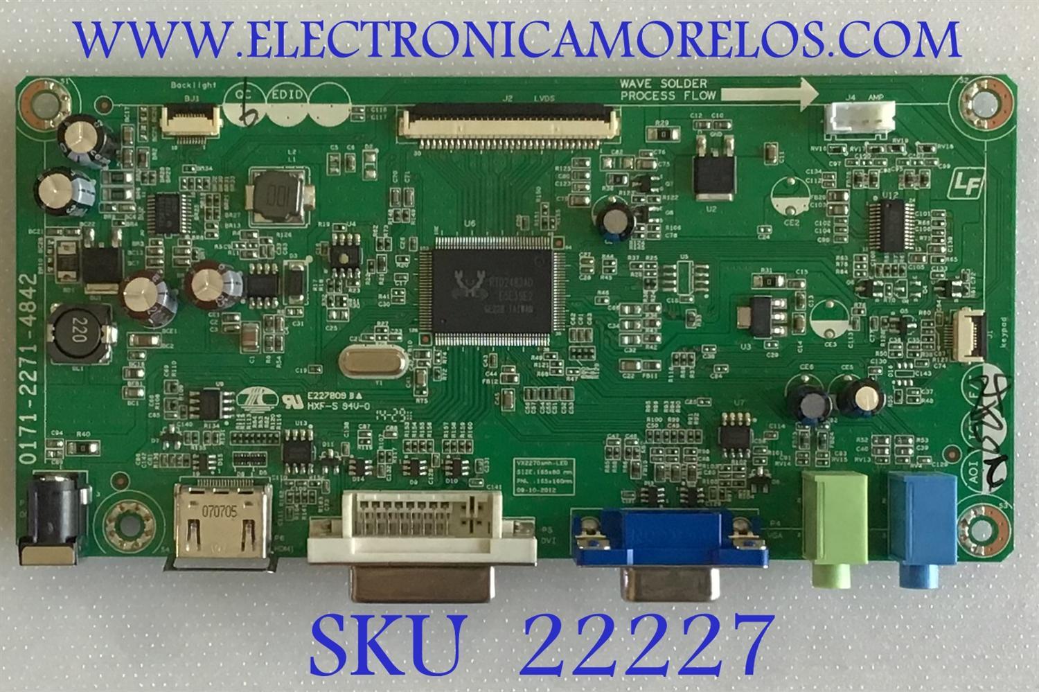 MAIN PARA MONITOR VIEWSONIC / 3523-0652-0150 / 0171-2271-4842 / PANEL RB5LM230WFA (SA)(Q3) / MODELO VX2370SMH-LED