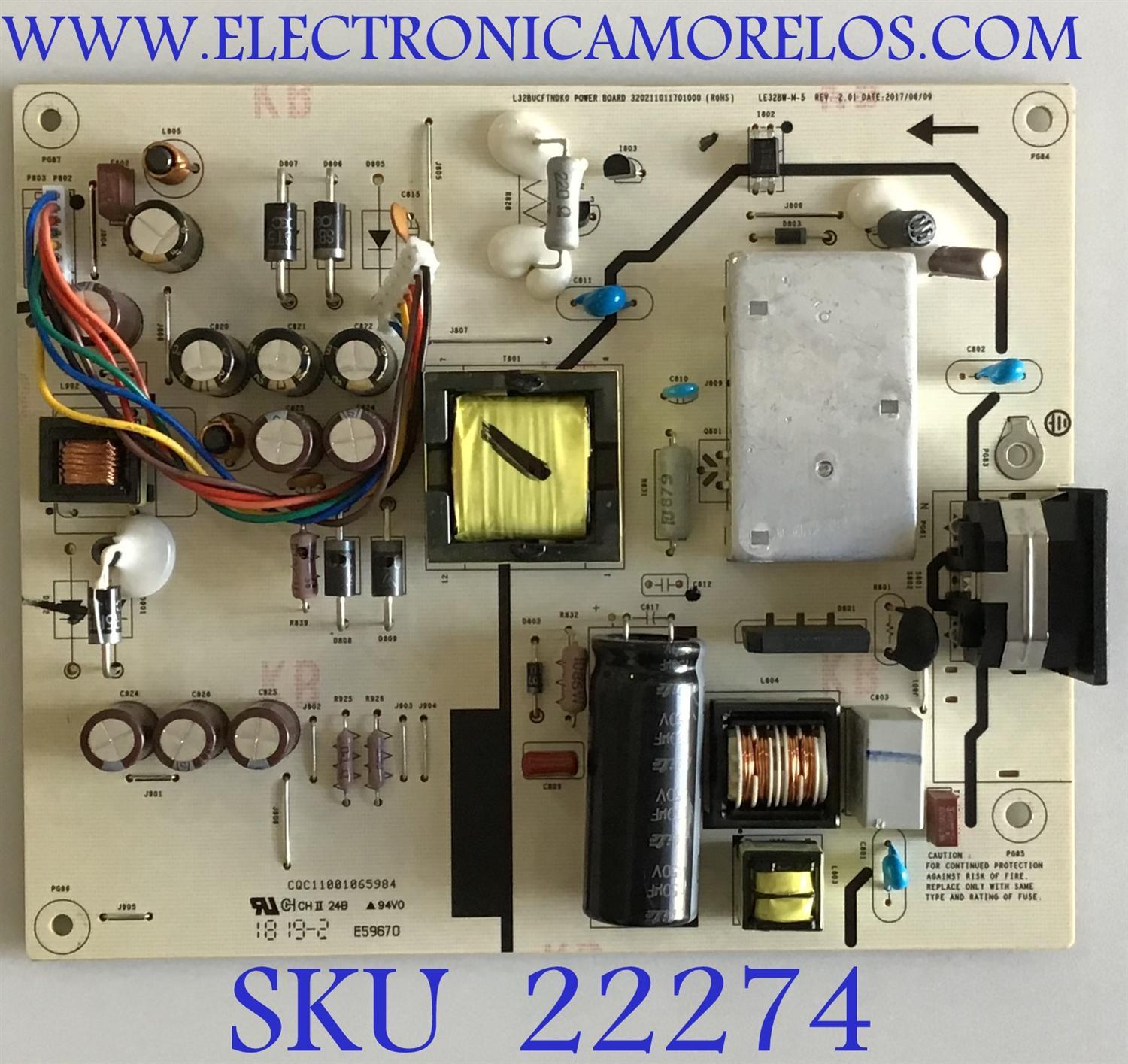 FUENTE DE PODER PARA MONITOR DELL / 204L32BUCFTNDK001 / 320211011701000 / CQC11001065984 / PANEL BOEA320WU1 / MODELO D3218HNO