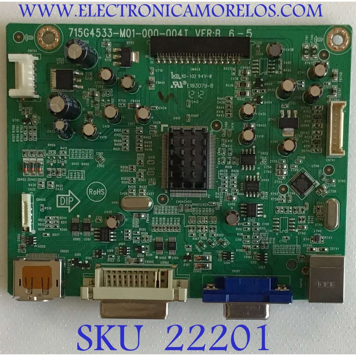 MAIN PARA MONITOR HP / GHBCBHP005 / 715G4533-M01-000-004I VER:B  / 2063756M1899 / PANEL M215H3-LA1 REV.C1 / MODELO LA2206X