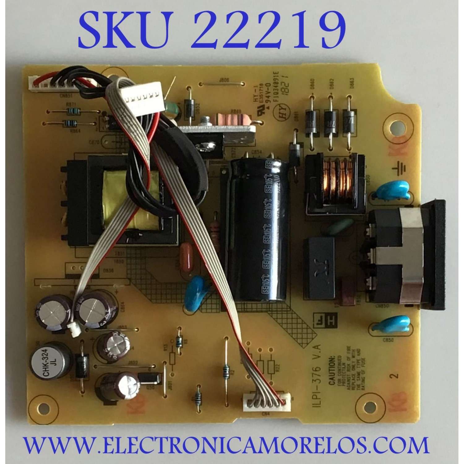 FUENTE DE PODER PARA MONITOR HP / 790NR1400600H01 / 491A01281400H06 / ILPI-376 V.A / PANEL M215HCA-L3B REV.C1 / MODELO E223