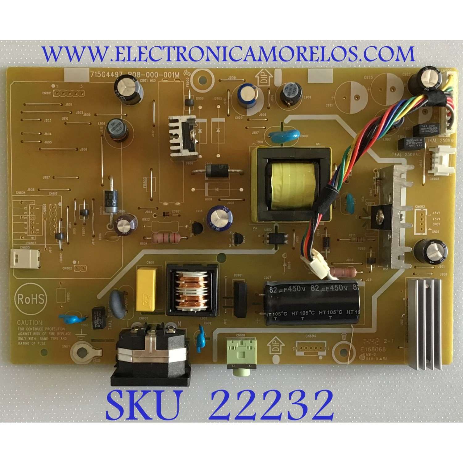 FUENTE DE PODER PARA MONITOR VIEWSONIC / EB491UQE8 / 715G4497-P08-000-001M / (Q)EB491UQE8 / PANEL TPM215HW01-HTN01 / MODELO VA2246M-LED
