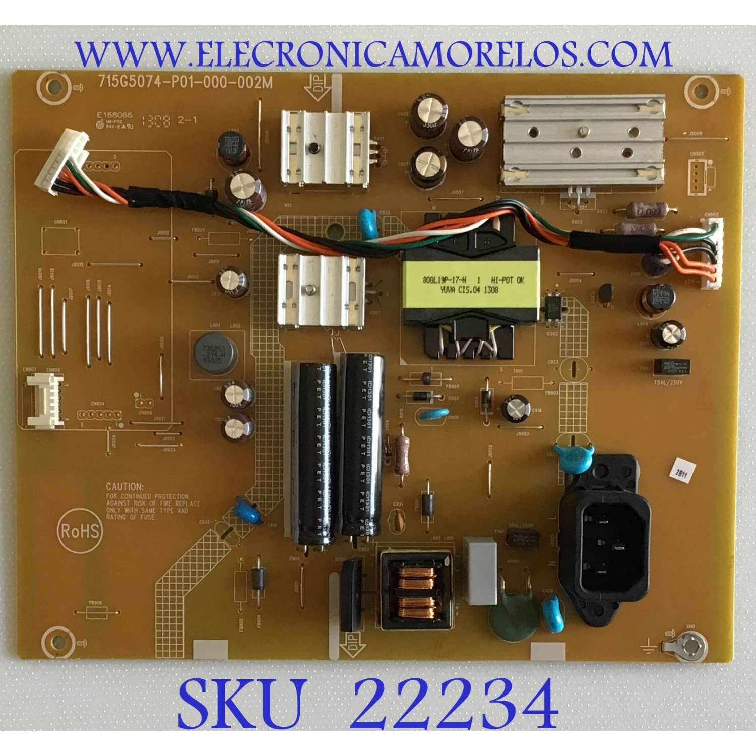 FUENTE DE PODER PARA MONITOR AOC / CH384GQAB / 715FG5074-P01-000-002M / (T)CH384GQAB / MODELO 270LM00004