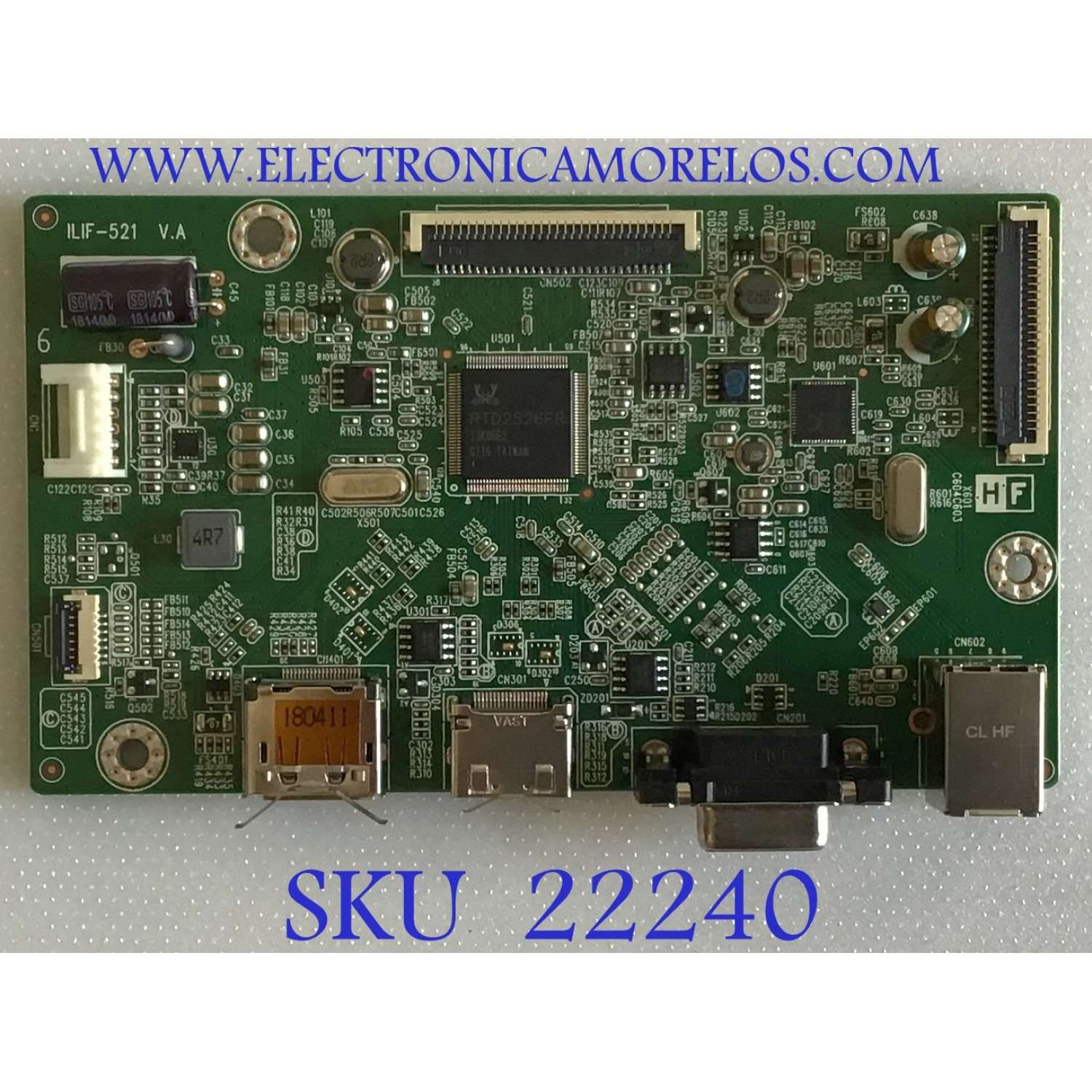 MAIN PARA MONITOR HP / 790NR1300D00H01 / 494A001W1300H08 / ILIF-521 V.A / PANEL MV215FHM-N40 / MODELO E223