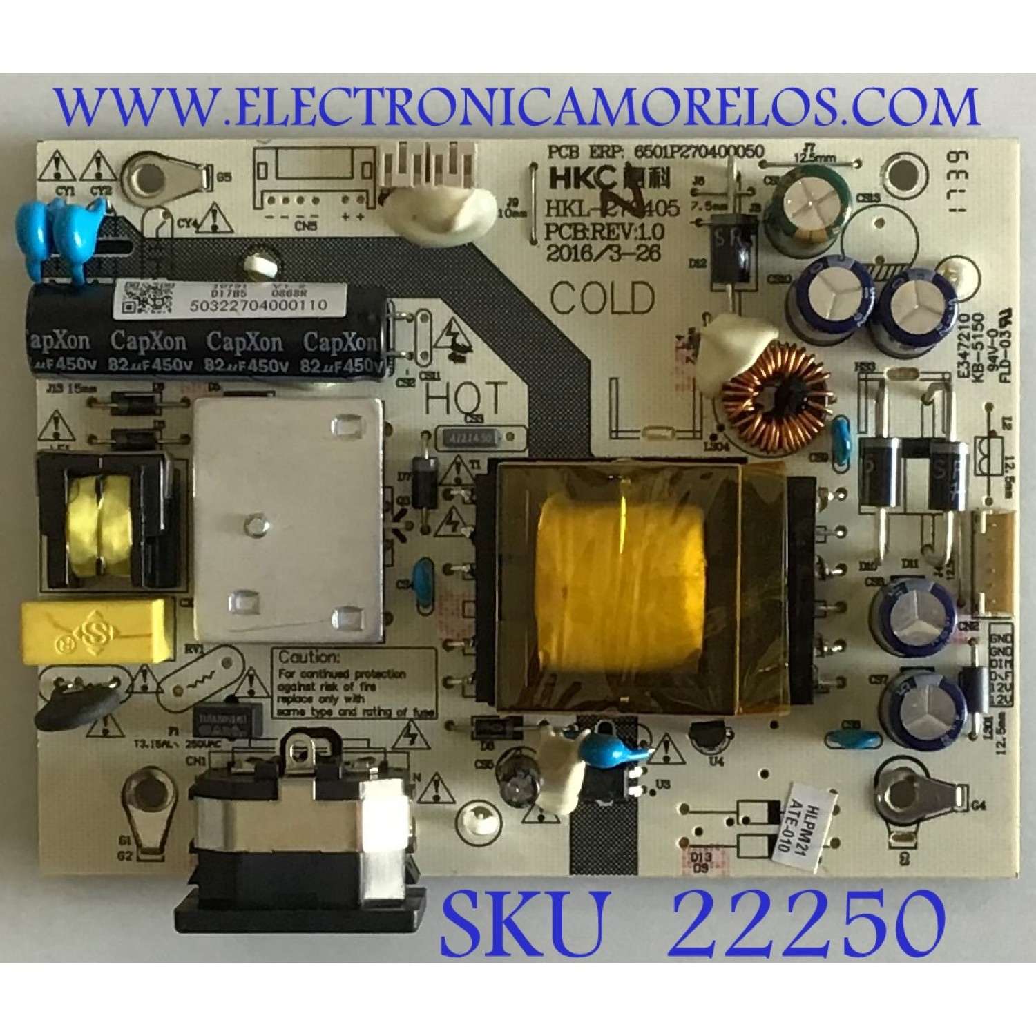FUENTE DE PODER PARA MONITOR VIOTEK / 50322704000110 / HKL-270405 / 6501P270400050 / PANEL LSM270HP05 / MODELO NB27C