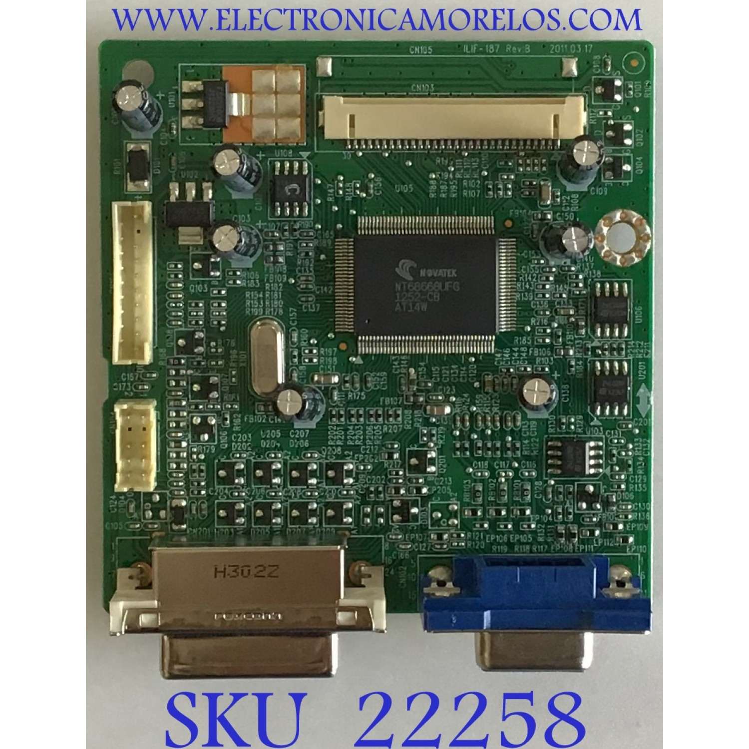 MAIN PARA MONITOR VIEWSONIC / 79P23130050GR / 492A00721300R / ILIF-187 REV:B / PANEL M236HGE-L20 / MODELO VX2450WM-LED