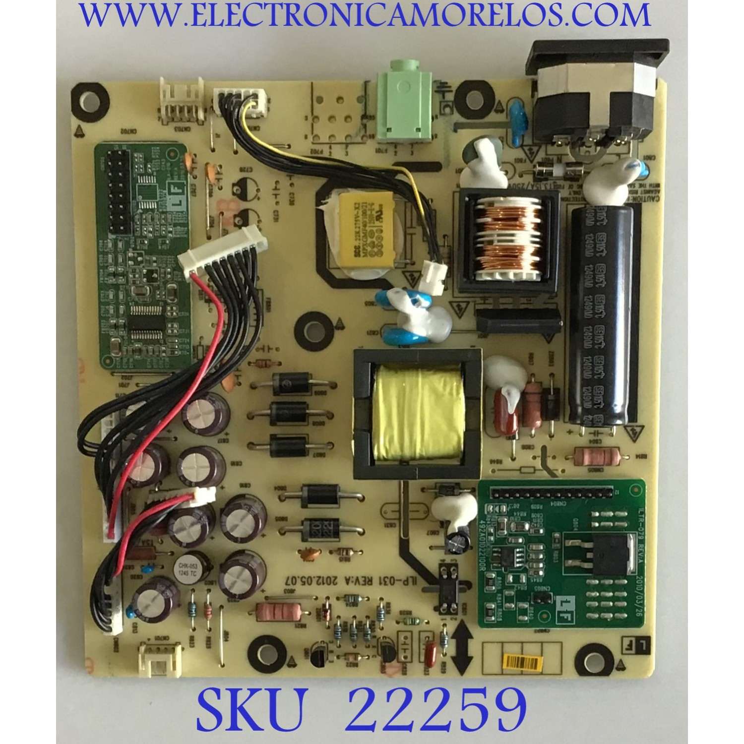 FUENTE DE PODER PARA MONITOR VIEWSONIC / 795361400600R / 491A01021400R / ILPO-031 REV:A / PANEL M236HGE-L20 / MODELO  VX2450WM-LED