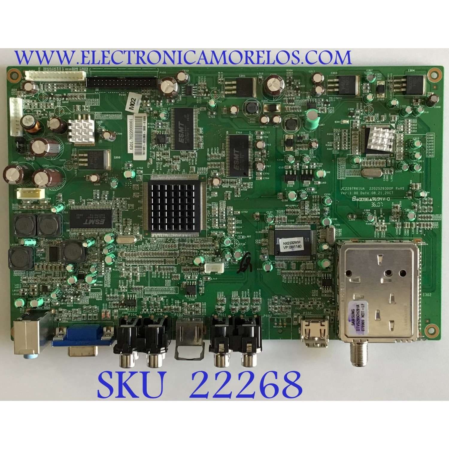 MAIN PARA MONITOR VIEWSONIC / 6201-7022000001 / 2202529300P / JC229TR61UA / PANEL CLAA220WA / MODELO NX2232W