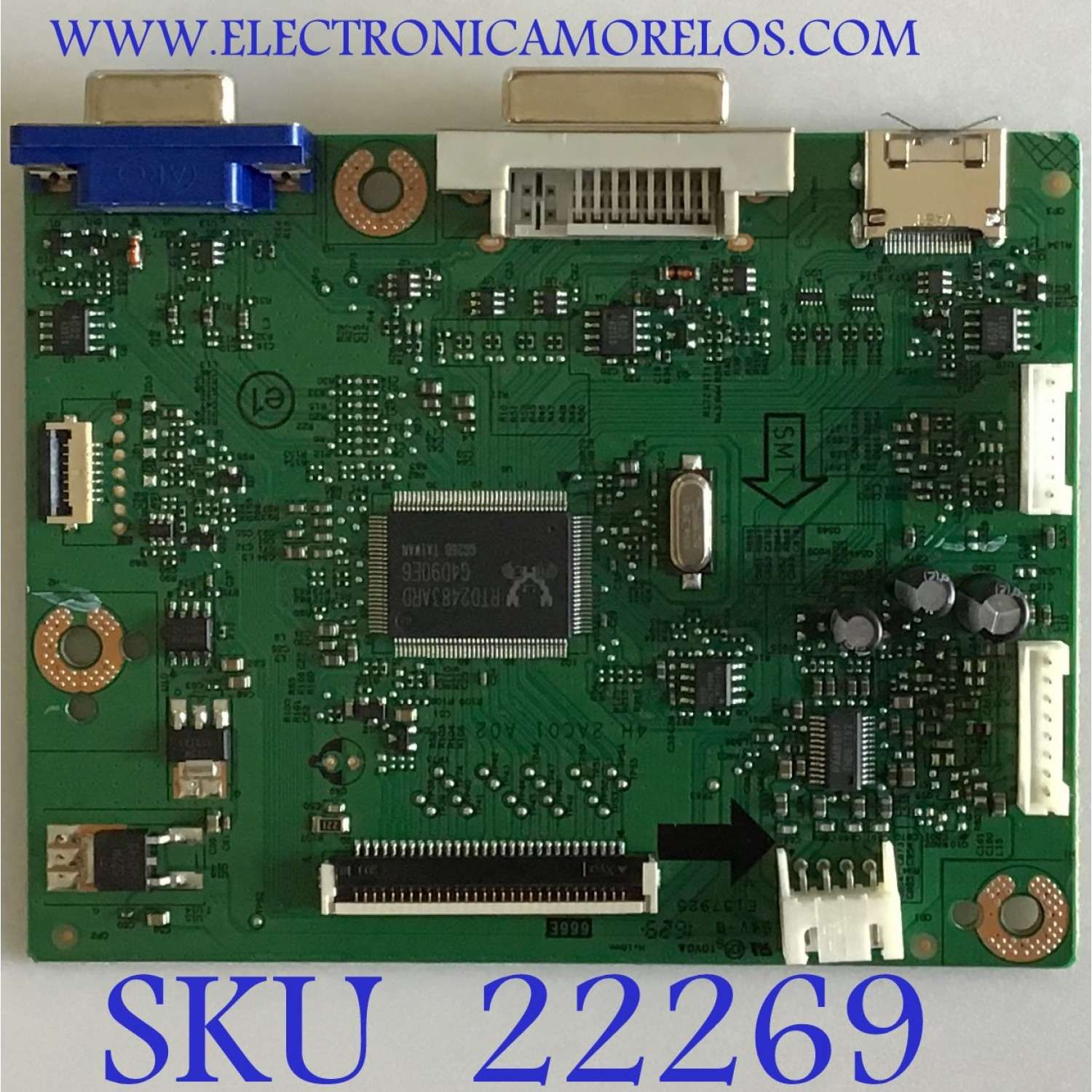 MAIN PARA MONITOR VIEWSONIC / 5E2AD01001 / 4H.2AC01.A02 / 1652240 / PANEL M236HGE-L20 REV.C3 / MODELO VX2452MH