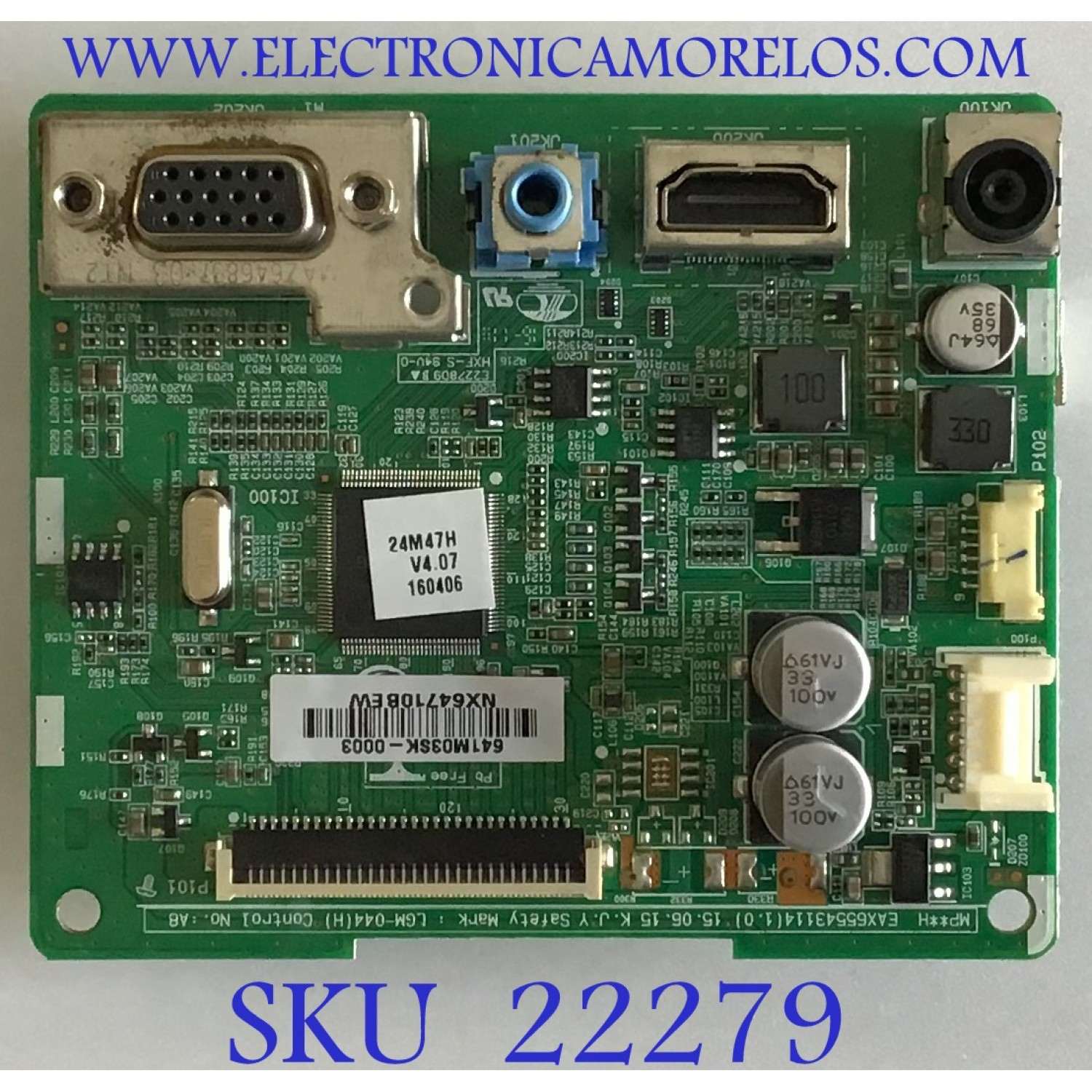 MAIN PARA MONITOR LG / EAX65543114 / EAX65543114 (1.0) / NX64710BEW / PANEL LGM236AB12 / MODELO 24M47H-PE.AUMPJVN