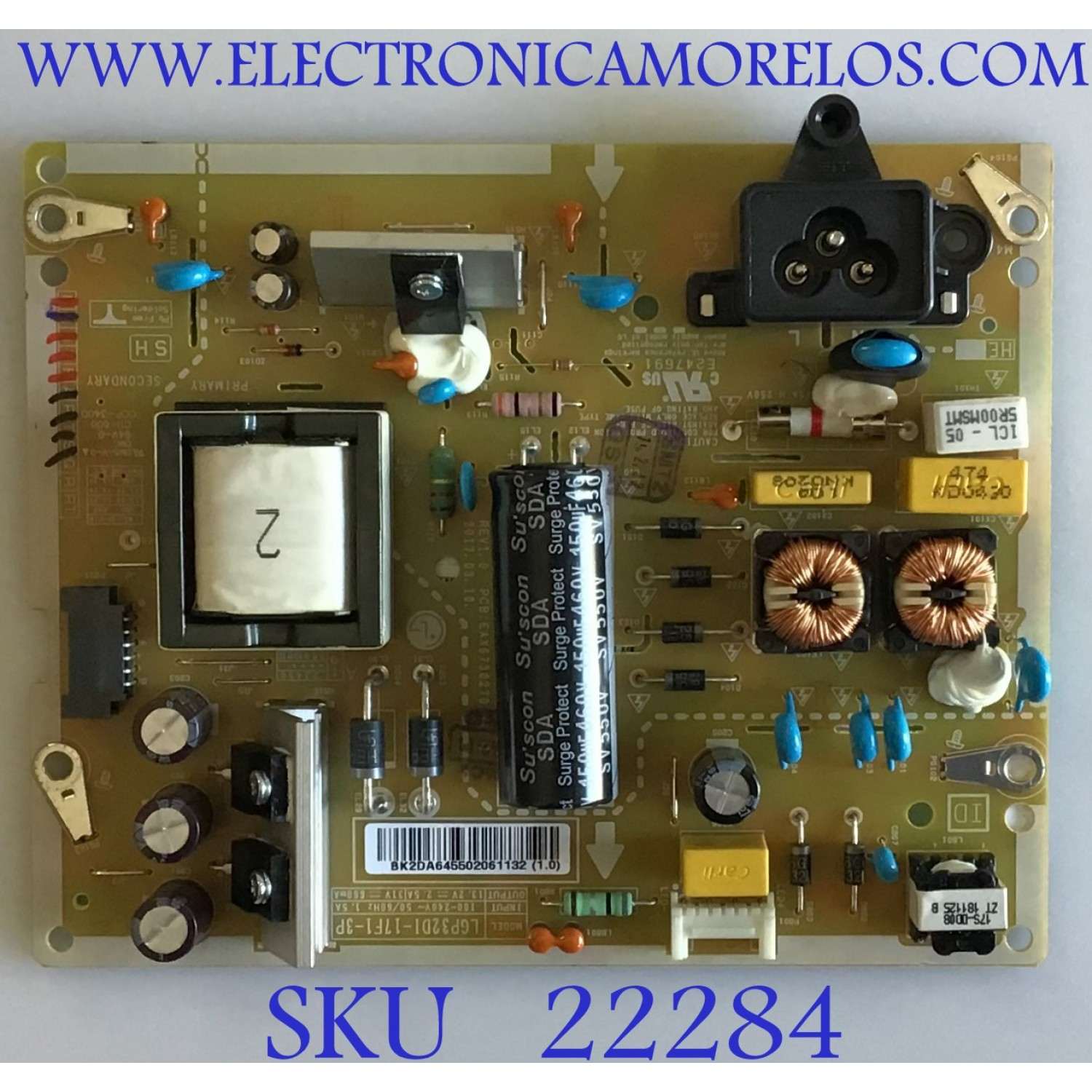 FUENTE DE PODER LG / EAY64550206 / EAX6730270 / 64550206 / PANEL LC320DUE (FK)(A1) / MODELO 32LV760M-UC.AUSYLJM