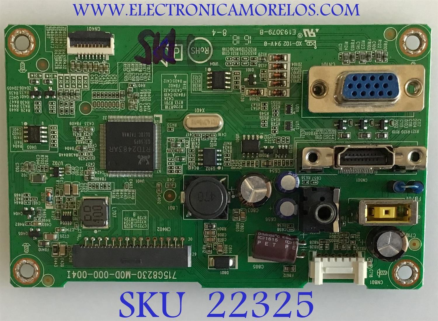MAIN PARA MONITOR LENOVO / QFCB0LL039 / 715G8230-M0D-000-004I / (F)QFCB0LL039000Q / PANEL LM215WF9 (S1)(A2) / MODELO L2264A