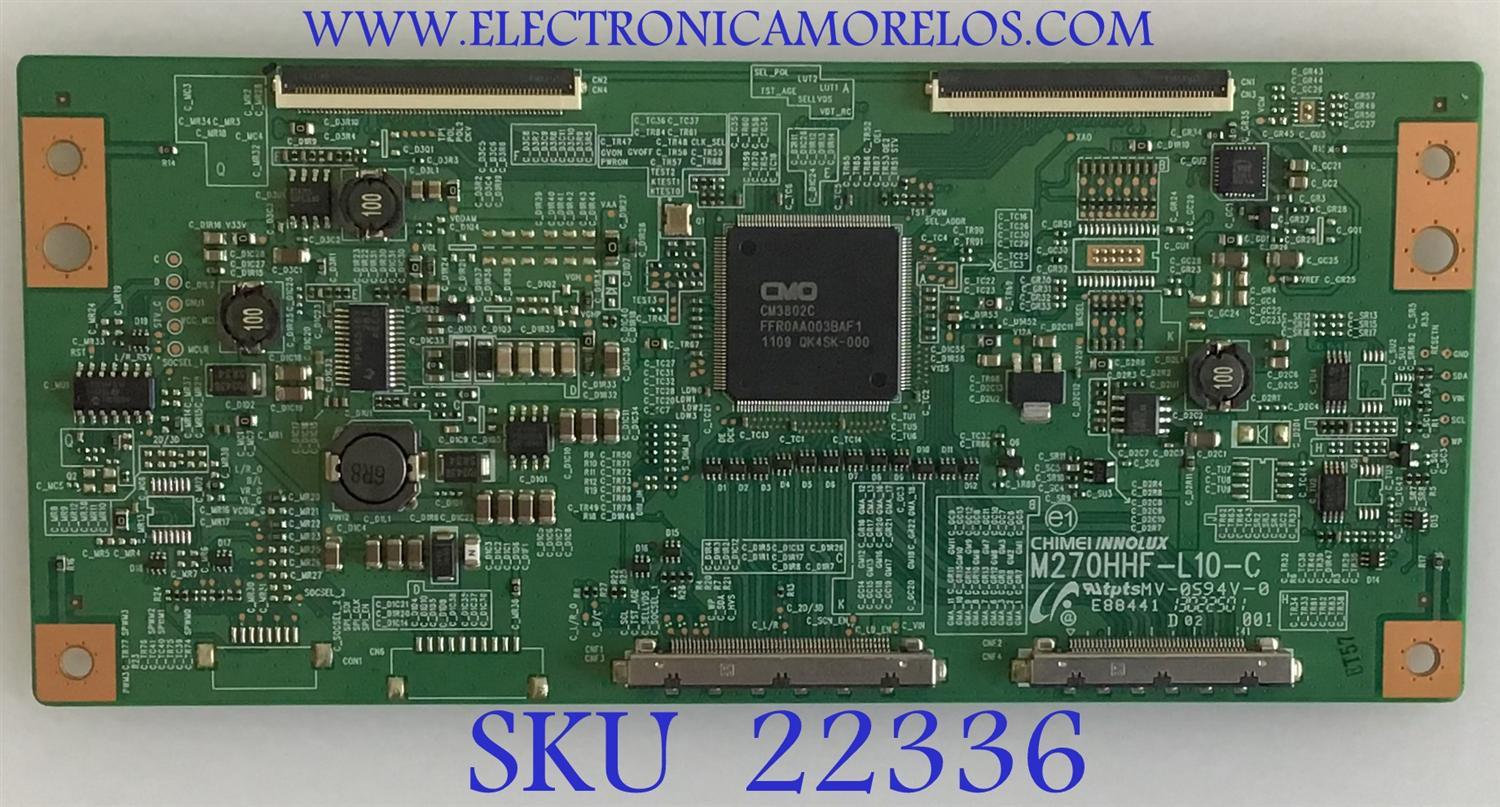 T-CON PARA MONITOR BENQ / 35-D075143 / M270HHF-L10-C / PANEL M270HHF-L10 REV.C2 / MODELO XL2720-B