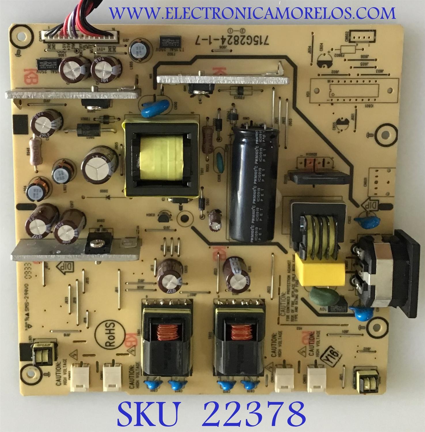FUENTE DE PODER PARA MONITOR HP / 8E42QWP / 715G2824-1-7 / (T)8E42SQWP / PANEL LTM230HT01 / MODELOS W2338H / TS-23W8H