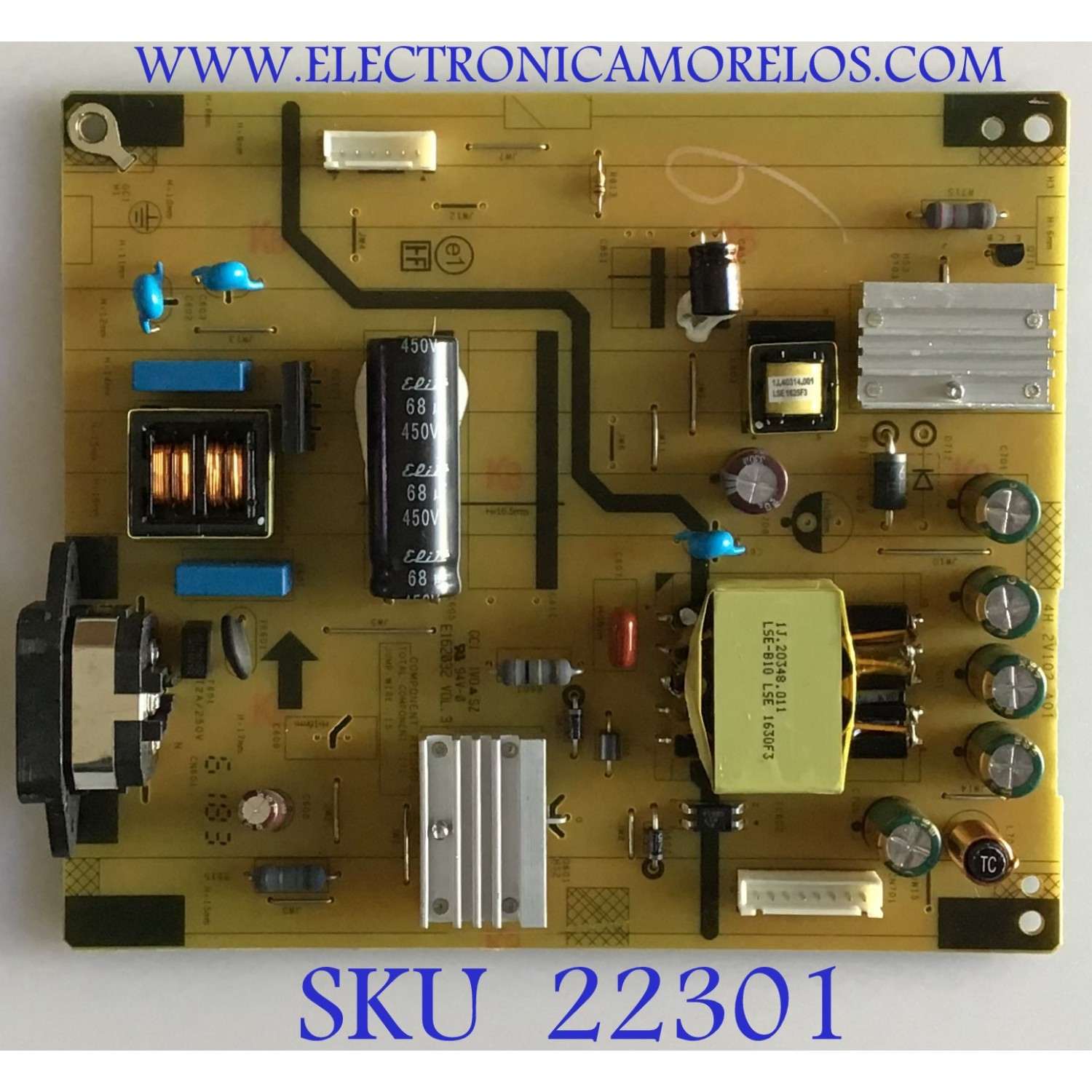 FUENTE DE PODER PARA MONITOR HP / 5E2UR0200501100 / 4H.2V102.A01 / 1650372 / PANEL LTM215HL01 / MODELO E222