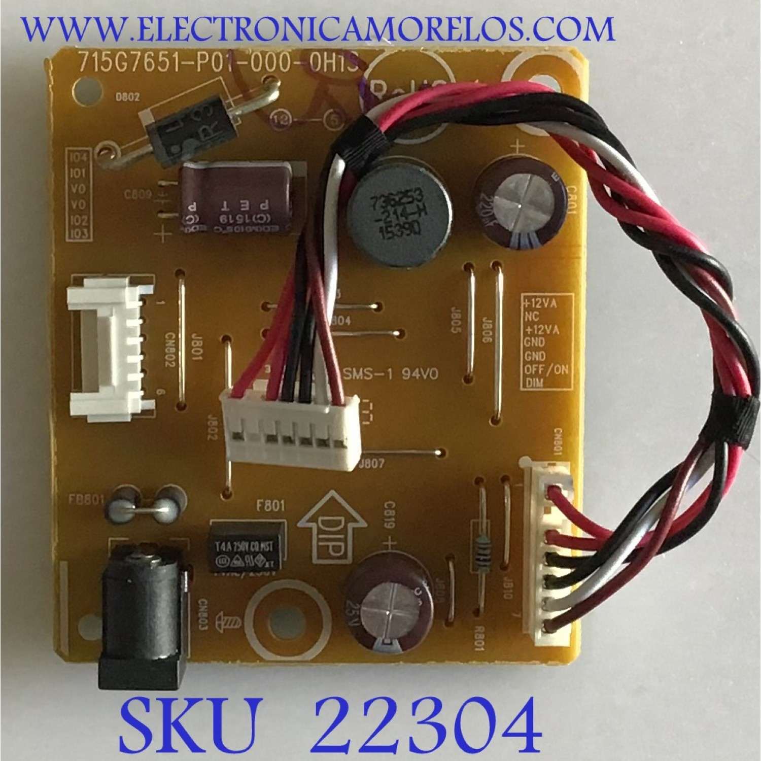 FUENTE DE PODER PARA MONITOR DELL / 715G7651-P01-000-0H1S / PANEL LM230WF9 / MODELO S2316M
