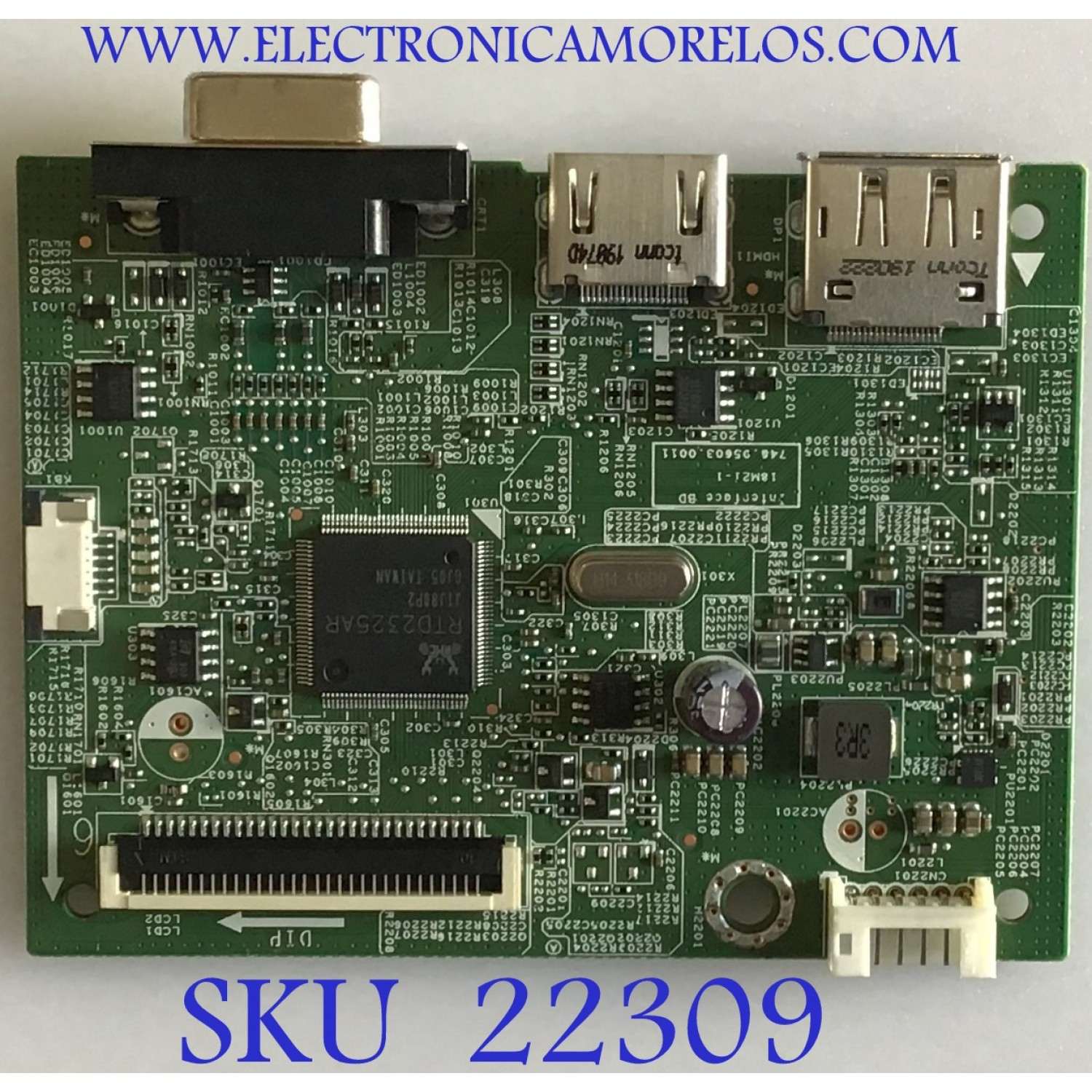 MAIN PARA MONITOR HP / 18M21-1 / 748.05603.0011 / PANEL W238HBAP1 / MODELO P244