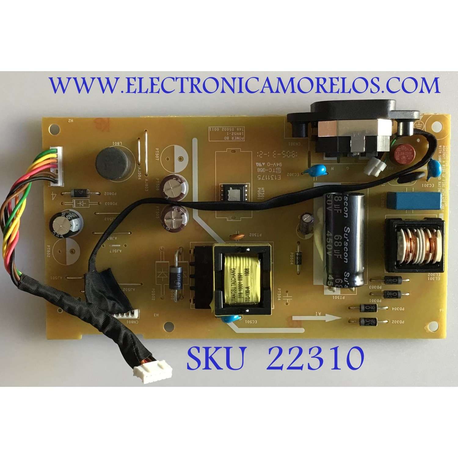 FUENTE DE PODER PARA MONITOR HP / 18N52-1 / 748.05602.0011 / PANEL W238HBAP1 / MODELO P244