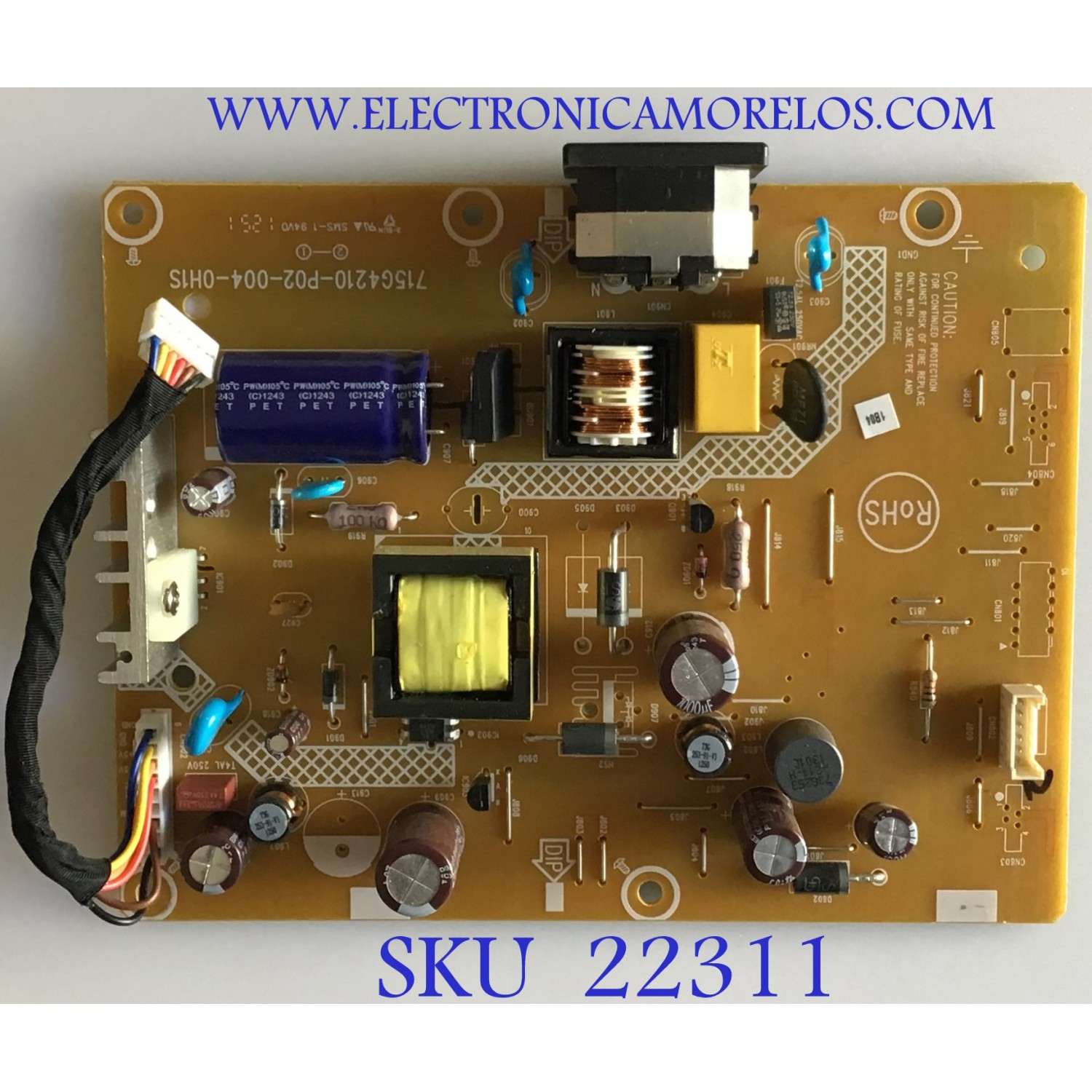 FUENTE DE PODER PARA MONITOR DELL / B9281MQWR / 715G4210-P02-004-0H1S / (T)B9281MQWR / PANEL M190CGE-L20 REV.C1 / MODELO E1913C