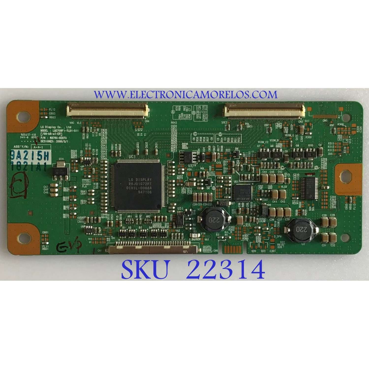 T-CON LG / 6871L-1821A / 6870C-0287A / 1821A / PANEL LM270WF1 (TL)(D2) / MODELO M2762D-PML.AUSKLPR