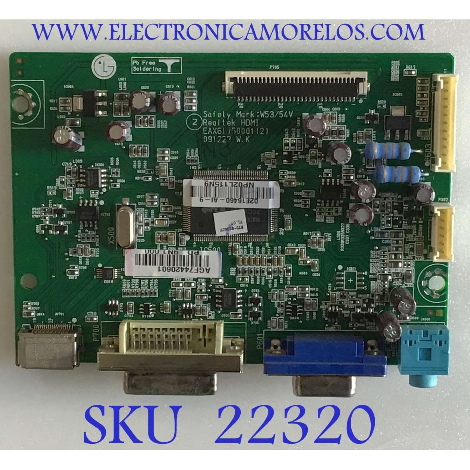 MAIN PARA MONITOR LG / EAX61750001 / EAX61750001 (2) / NP02L115N9 / MODELO W2340VG-PNV.AUSOASN