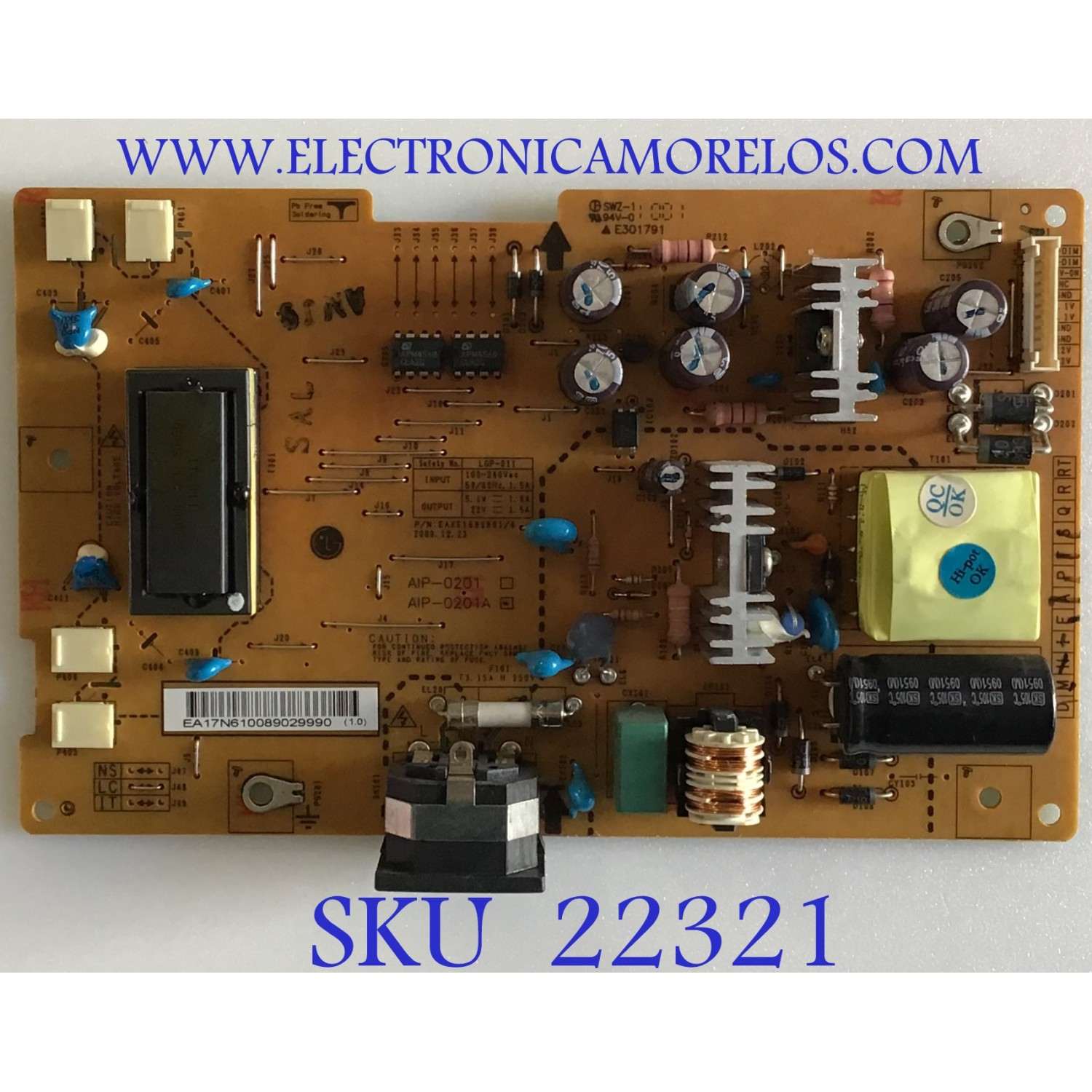 FUENTE DE PODER PARA MONITOR LG / EAY61008902 / EAX61682801/4 / 61008902 / MODELO W2340VG-PNV.AUSOASN